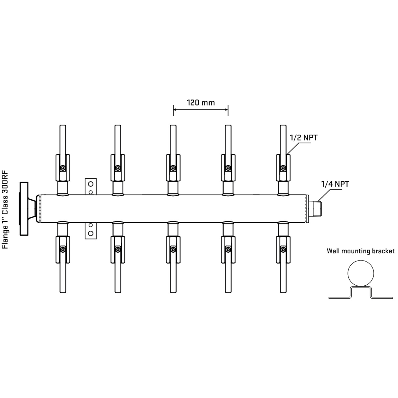 M510B080242 Manifolds Stainless Steel Double Sided