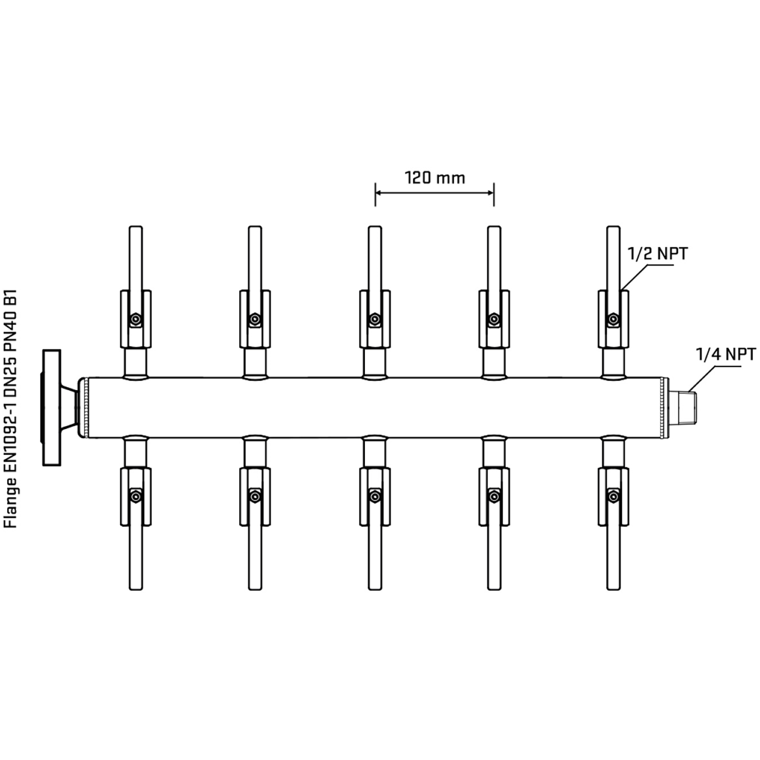 M510B080340 Manifolds Stainless Steel Double Sided