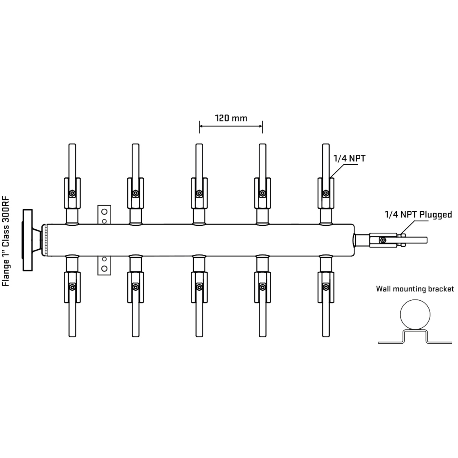 M510B090222 Manifolds Stainless Steel Double Sided