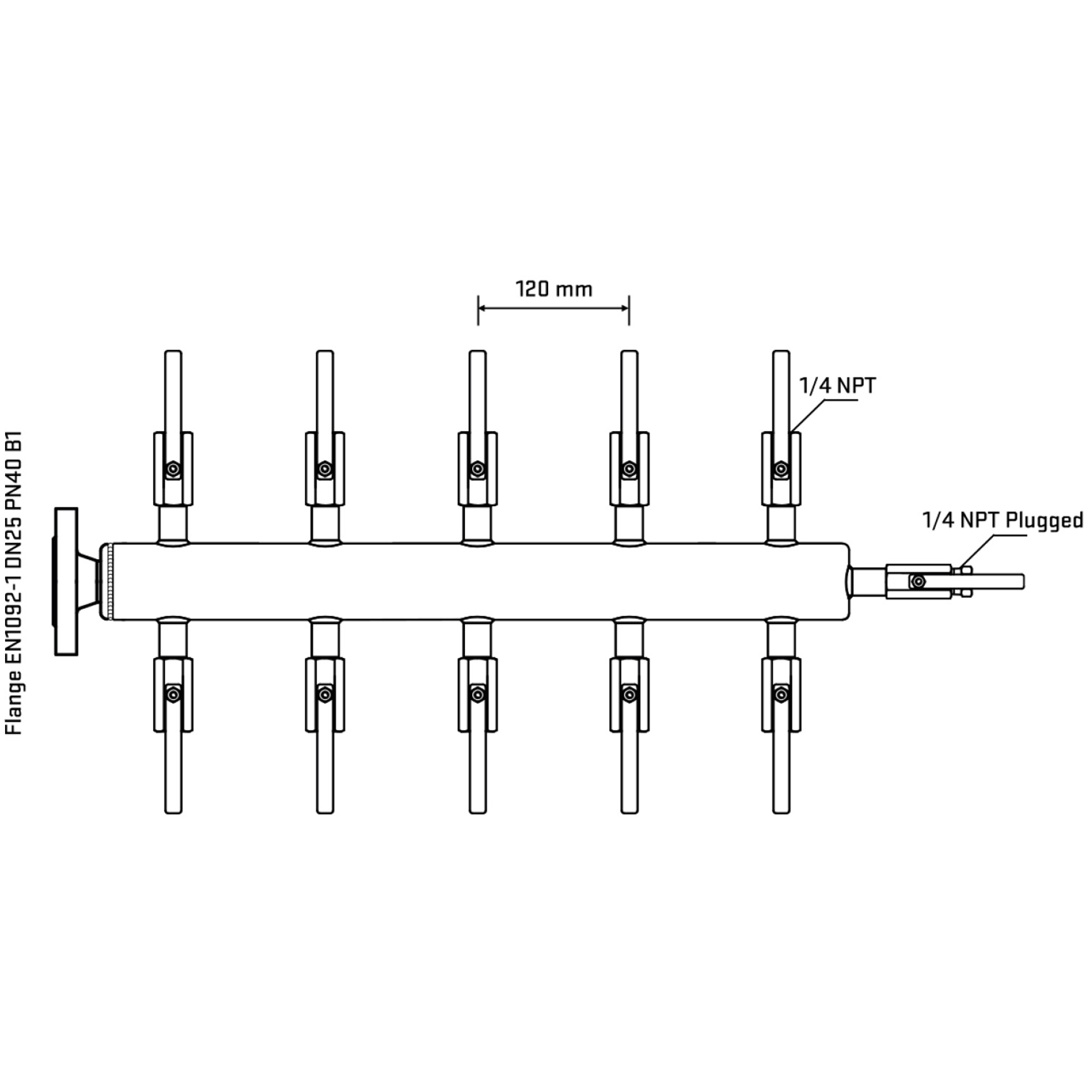 M510B090320 Manifolds Stainless Steel Double Sided