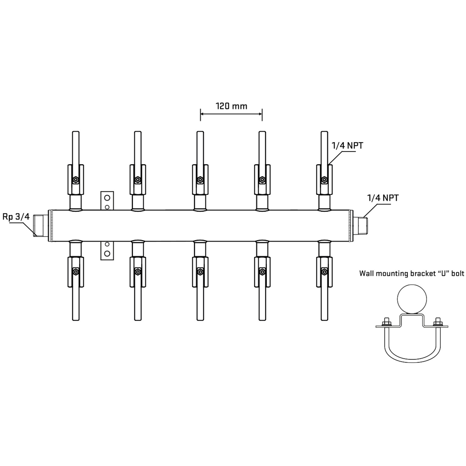 M510B090641 Manifolds Stainless Steel Double Sided