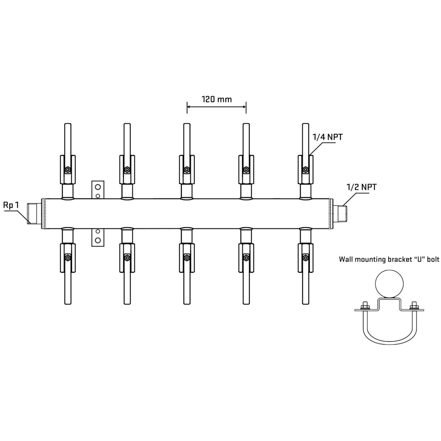 M510B090731 Manifolds Stainless Steel Double Sided