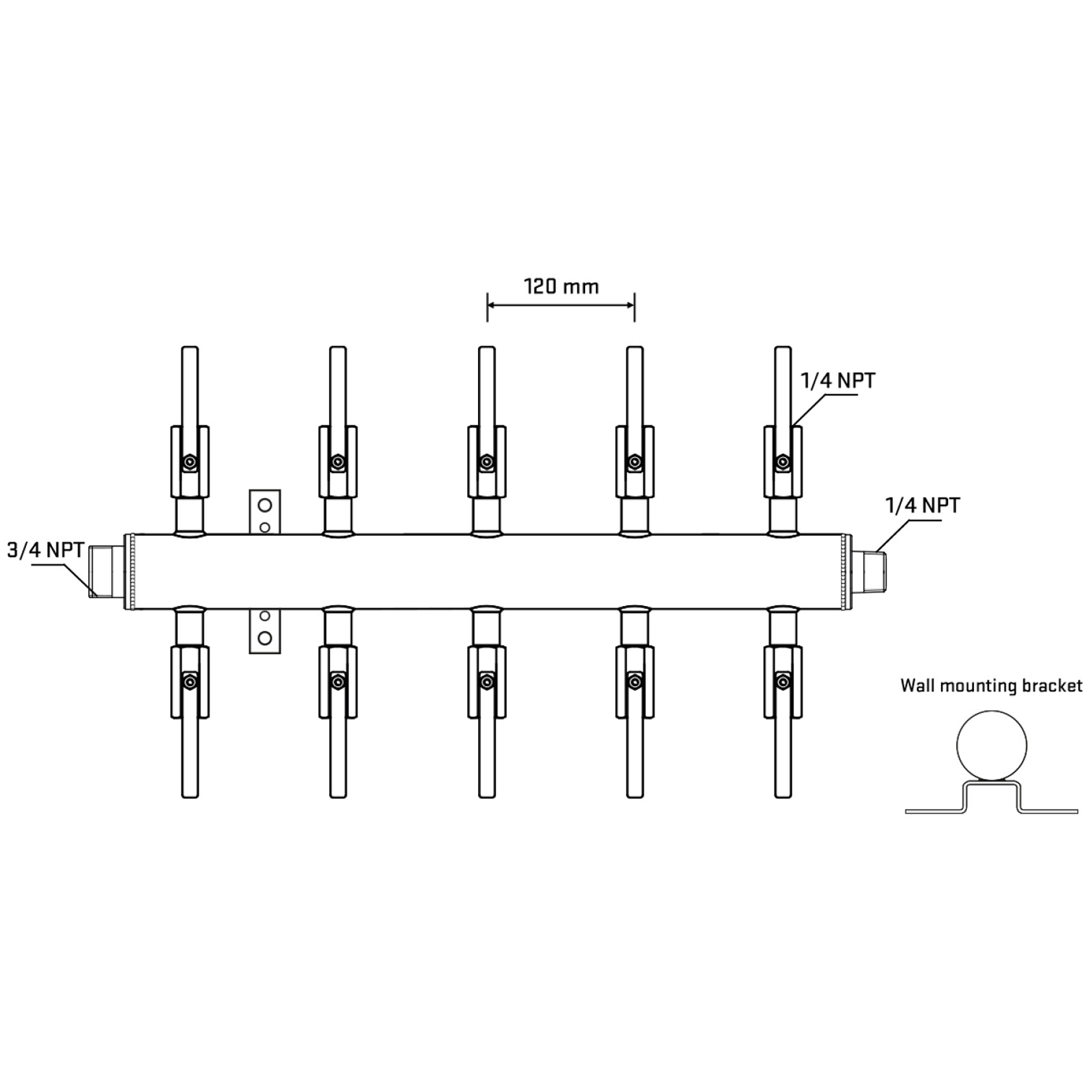 M510B091042 Manifolds Stainless Steel Double Sided