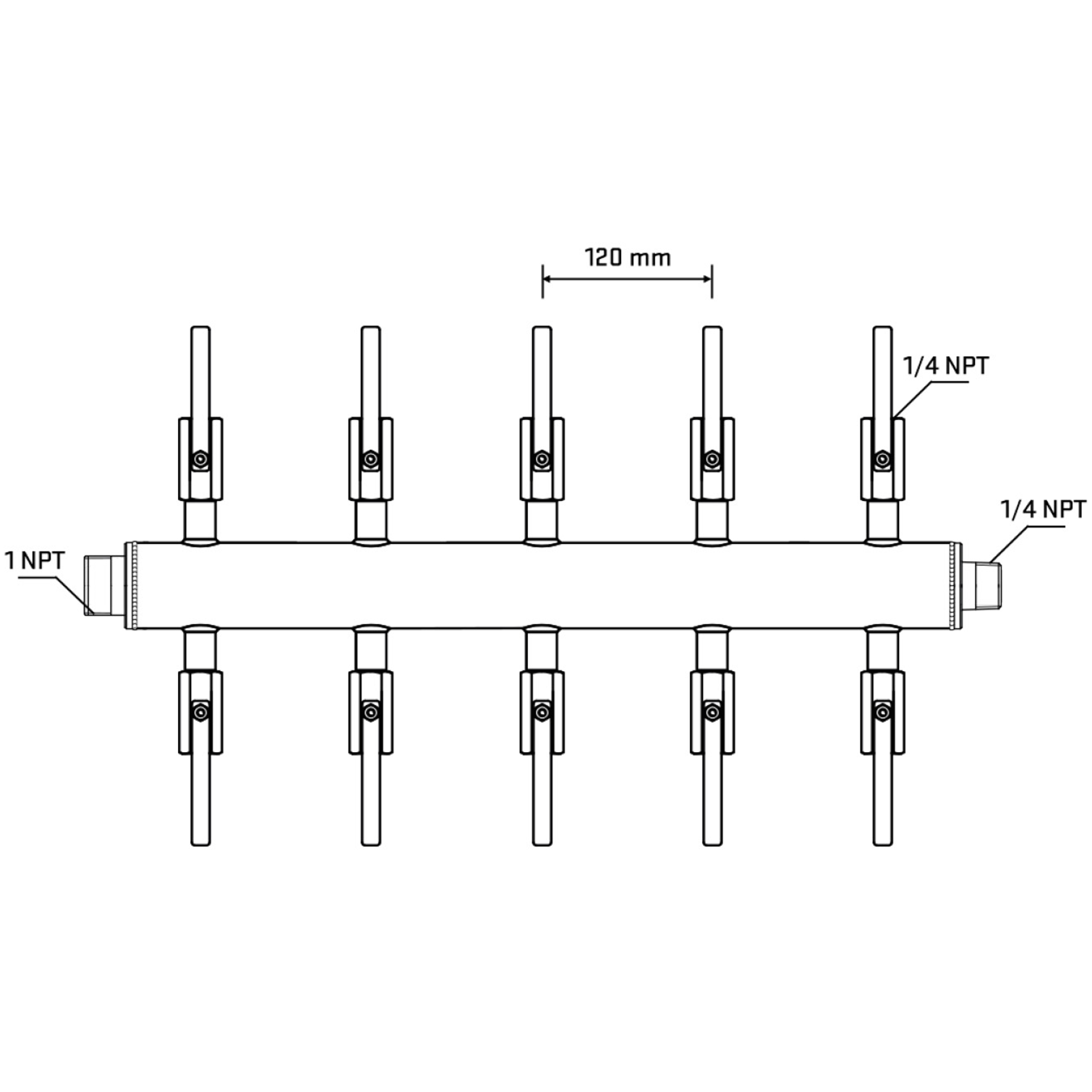 M510B091140 Manifolds Stainless Steel Double Sided