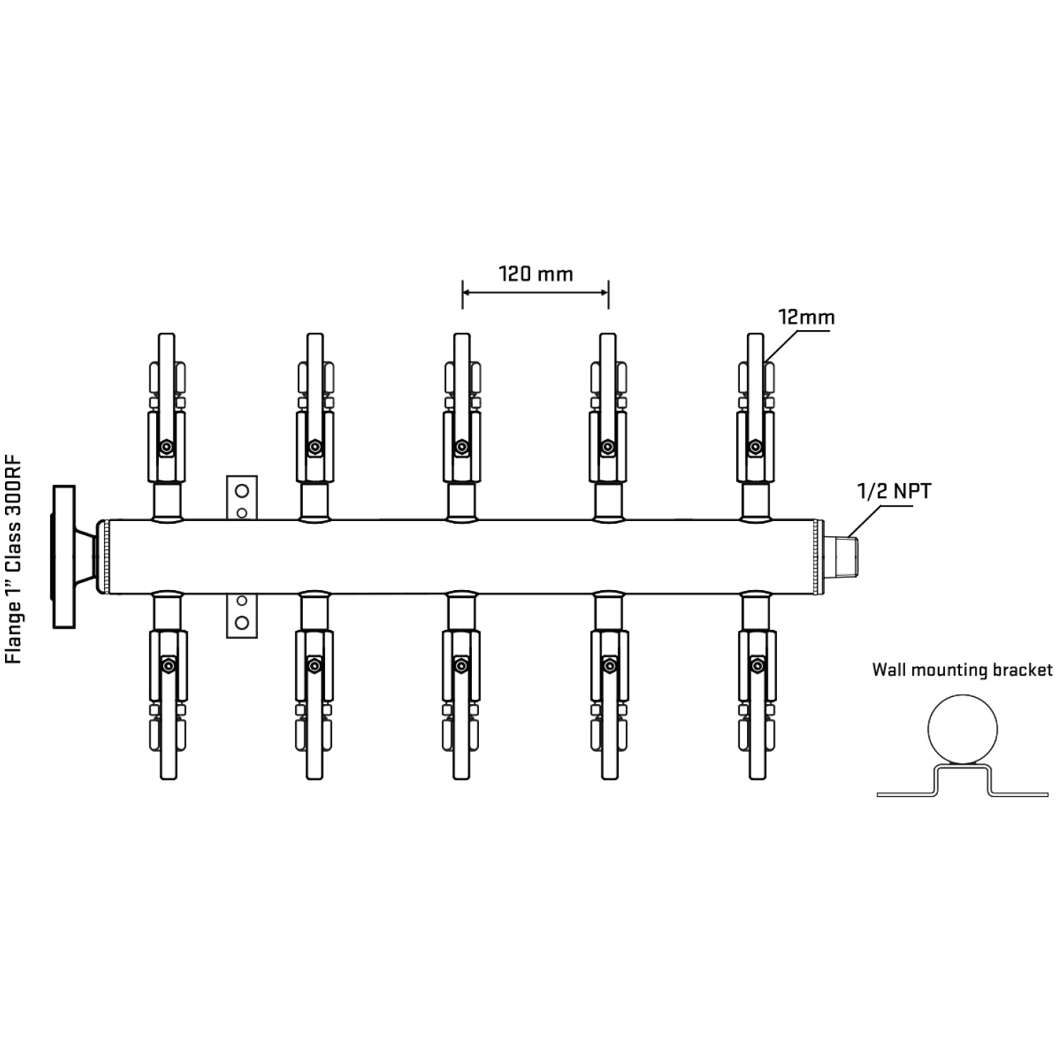 M510B100232 Manifolds Stainless Steel Double Sided