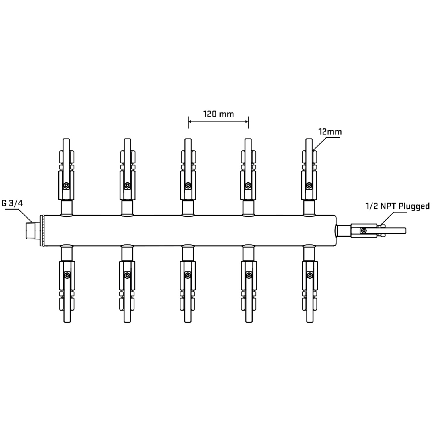 M510B100410 Manifolds Stainless Steel Double Sided