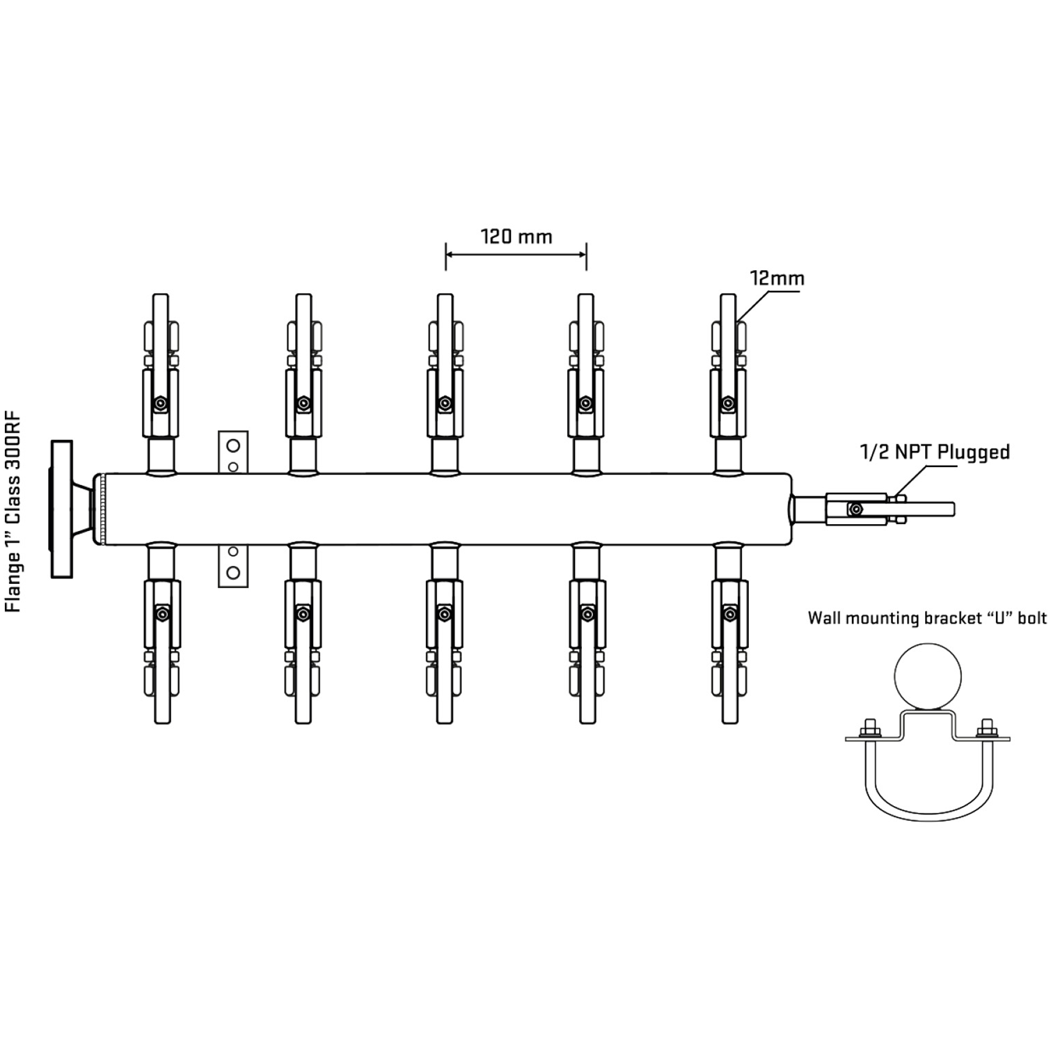 M510B110211 Manifolds Stainless Steel Double Sided