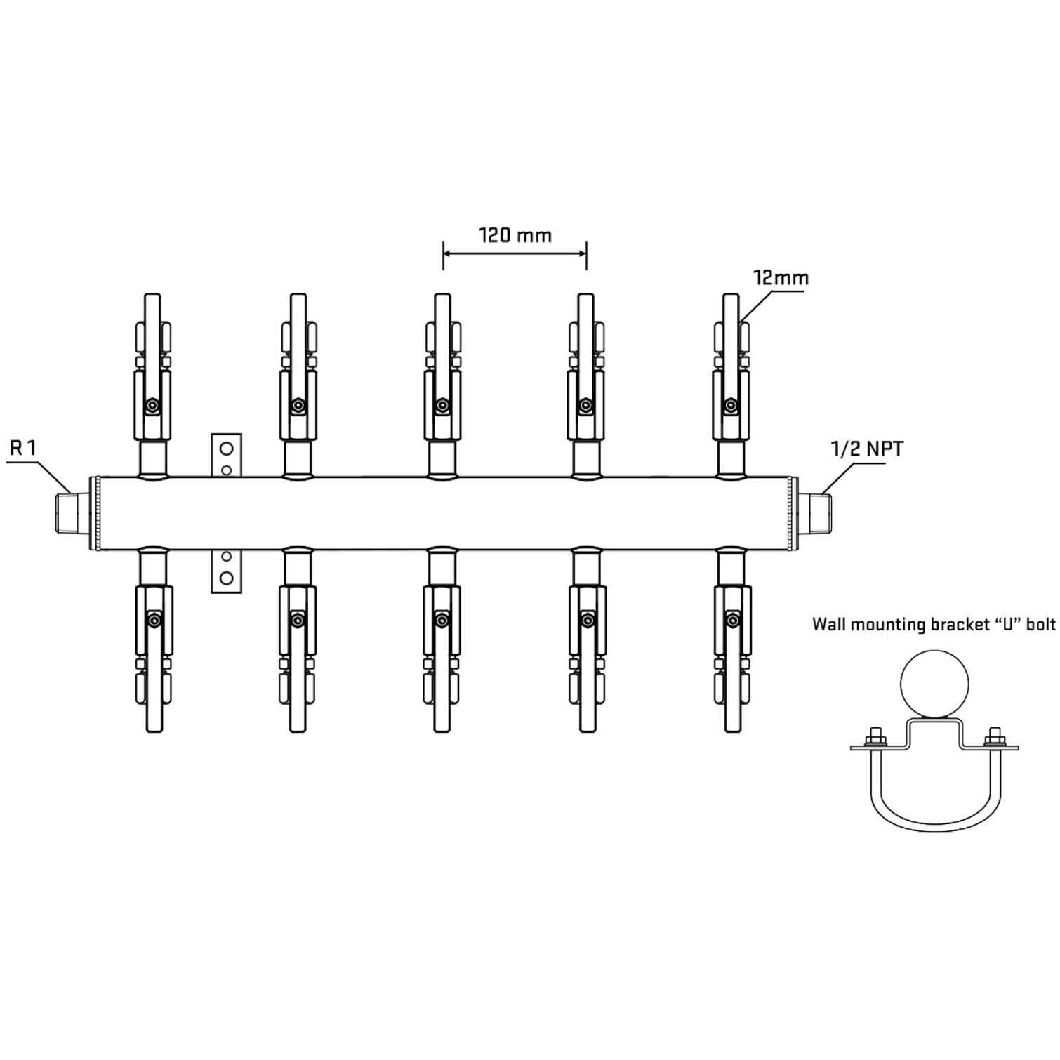 M510B110531 Manifolds Stainless Steel Double Sided