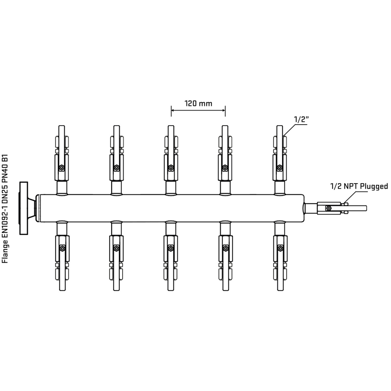 M510B120310 Manifolds Stainless Steel Double Sided