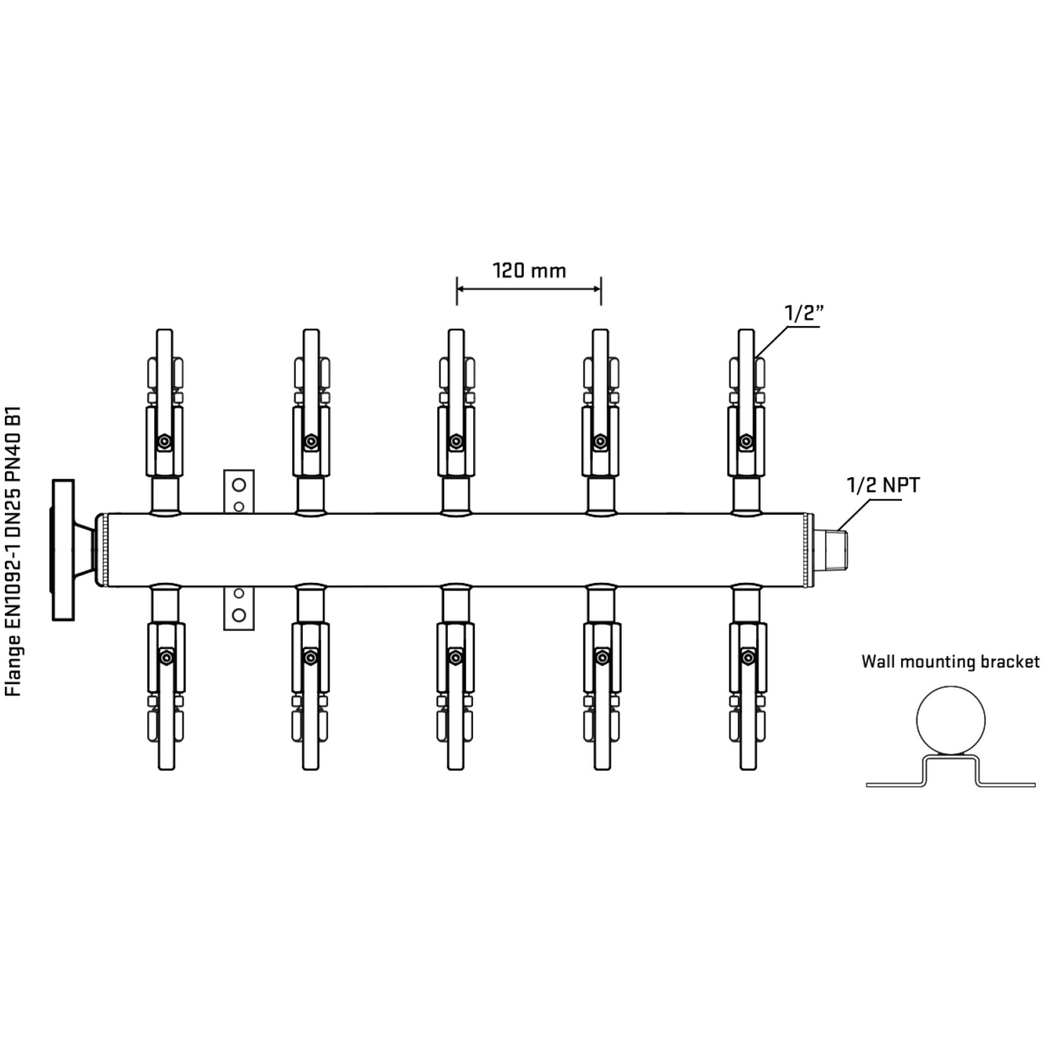 M510B120332 Manifolds Stainless Steel Double Sided