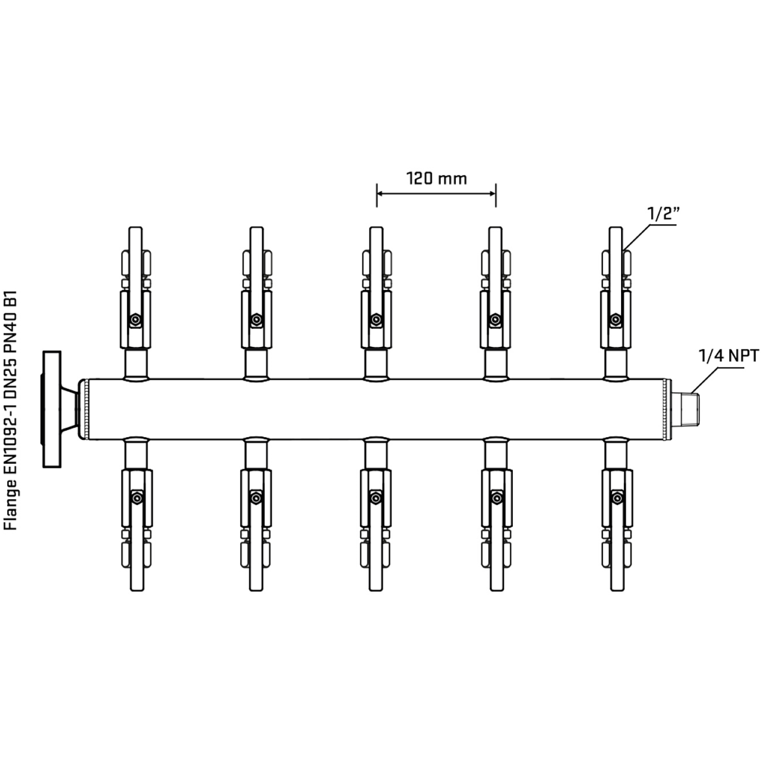 M510B120340 Manifolds Stainless Steel Double Sided