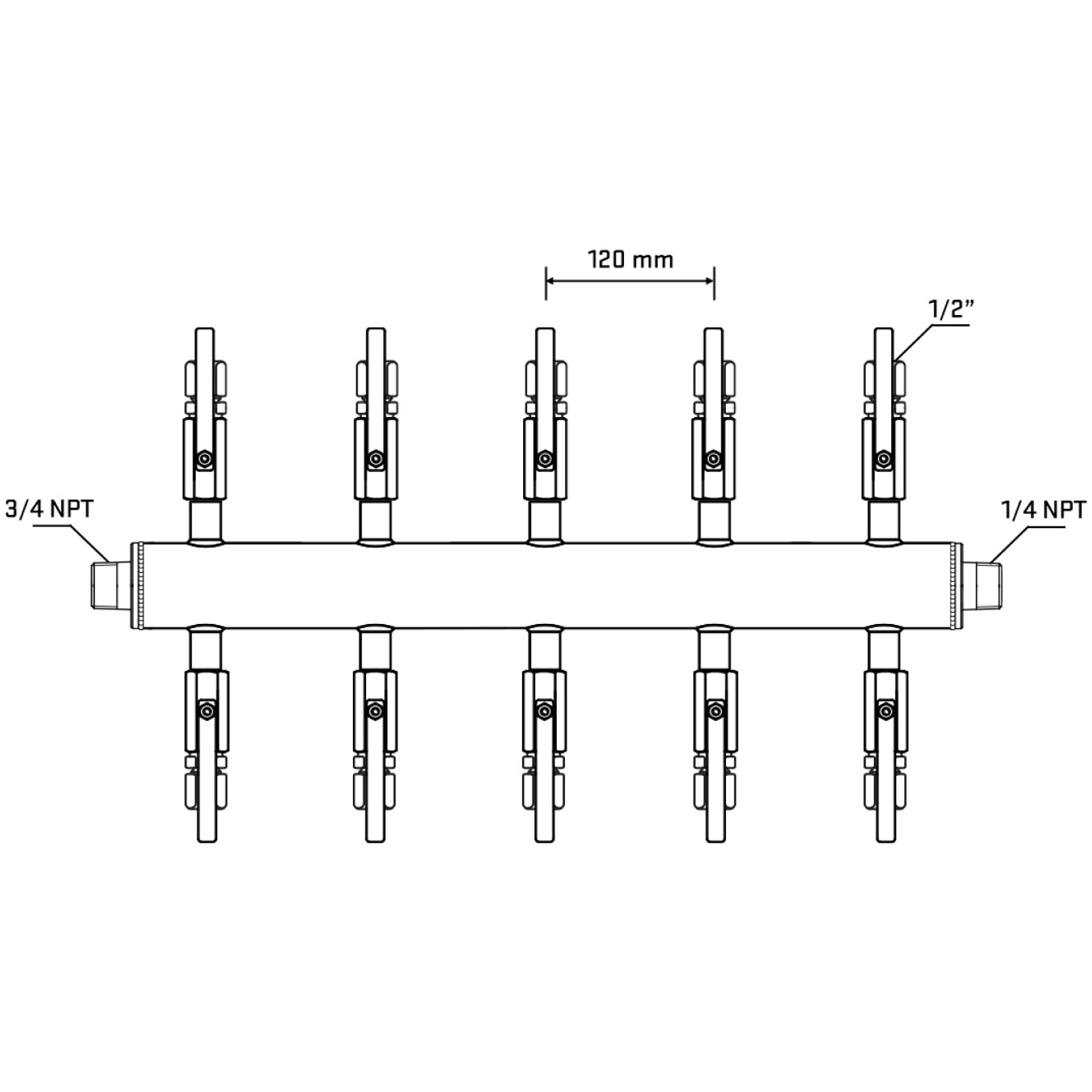 M510B120840 Manifolds Stainless Steel Double Sided
