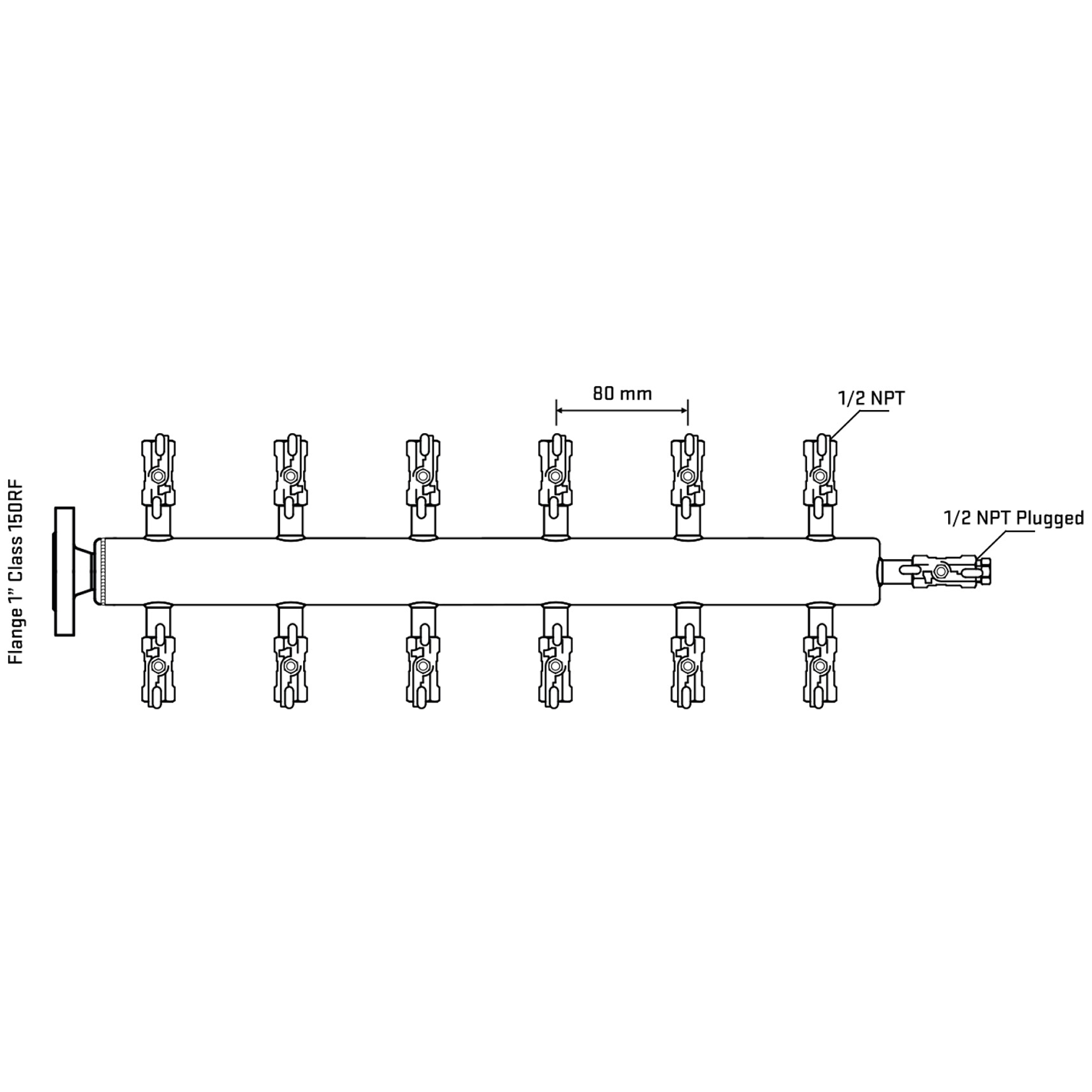 M512A010110 Manifolds Stainless Steel Double Sided