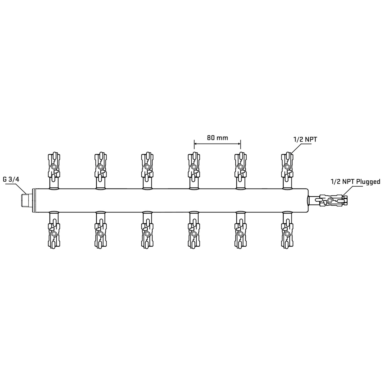 M512A010410 Manifolds Stainless Steel Double Sided