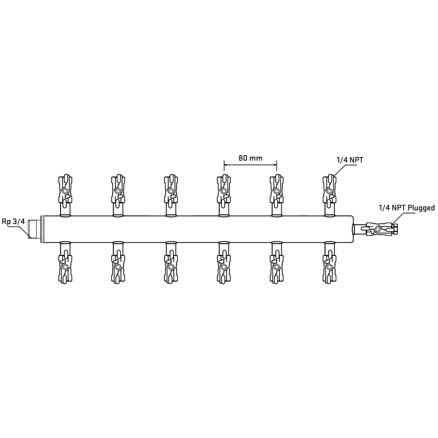 M512A020620 Manifolds Stainless Steel Double Sided