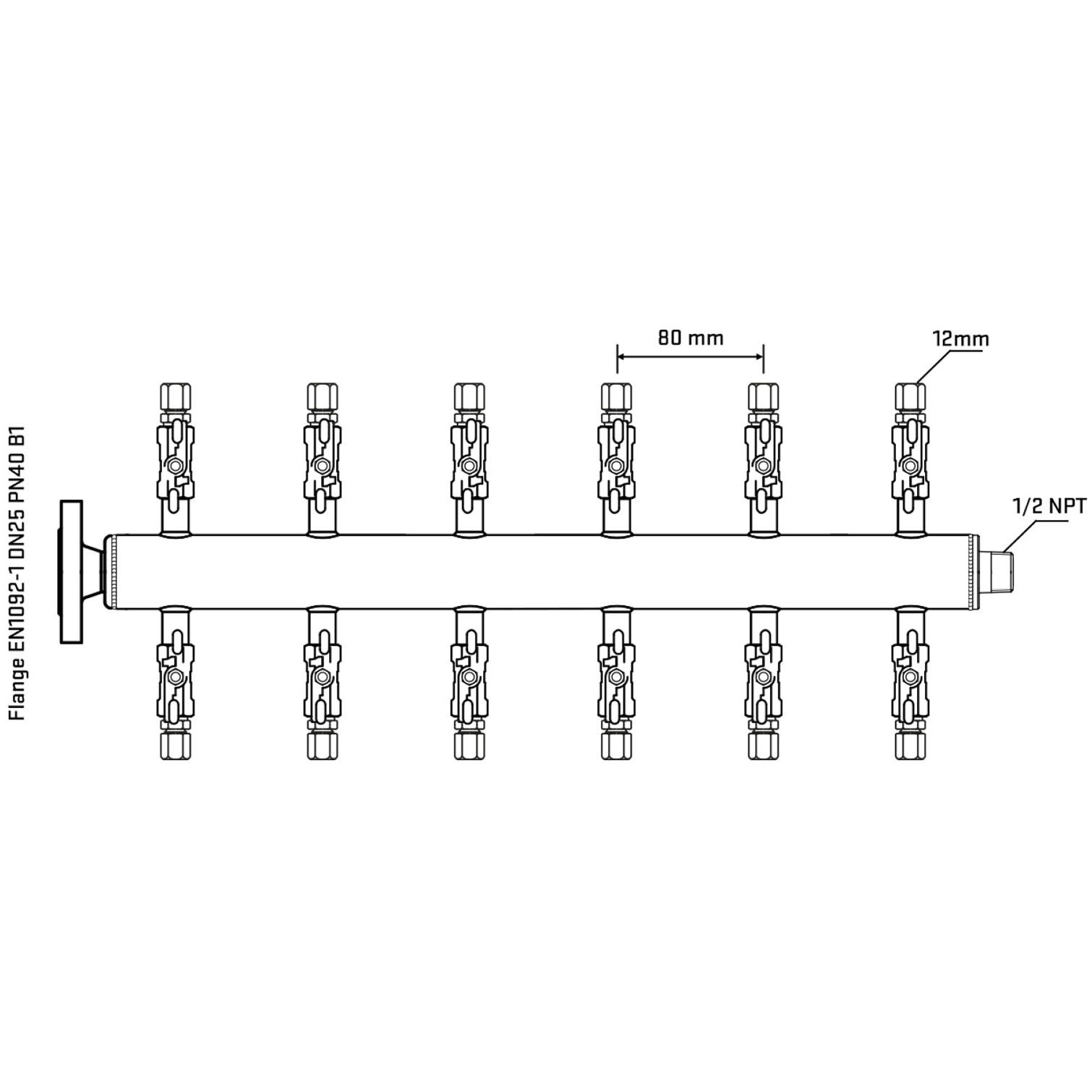 M512A030330 Manifolds Stainless Steel Double Sided