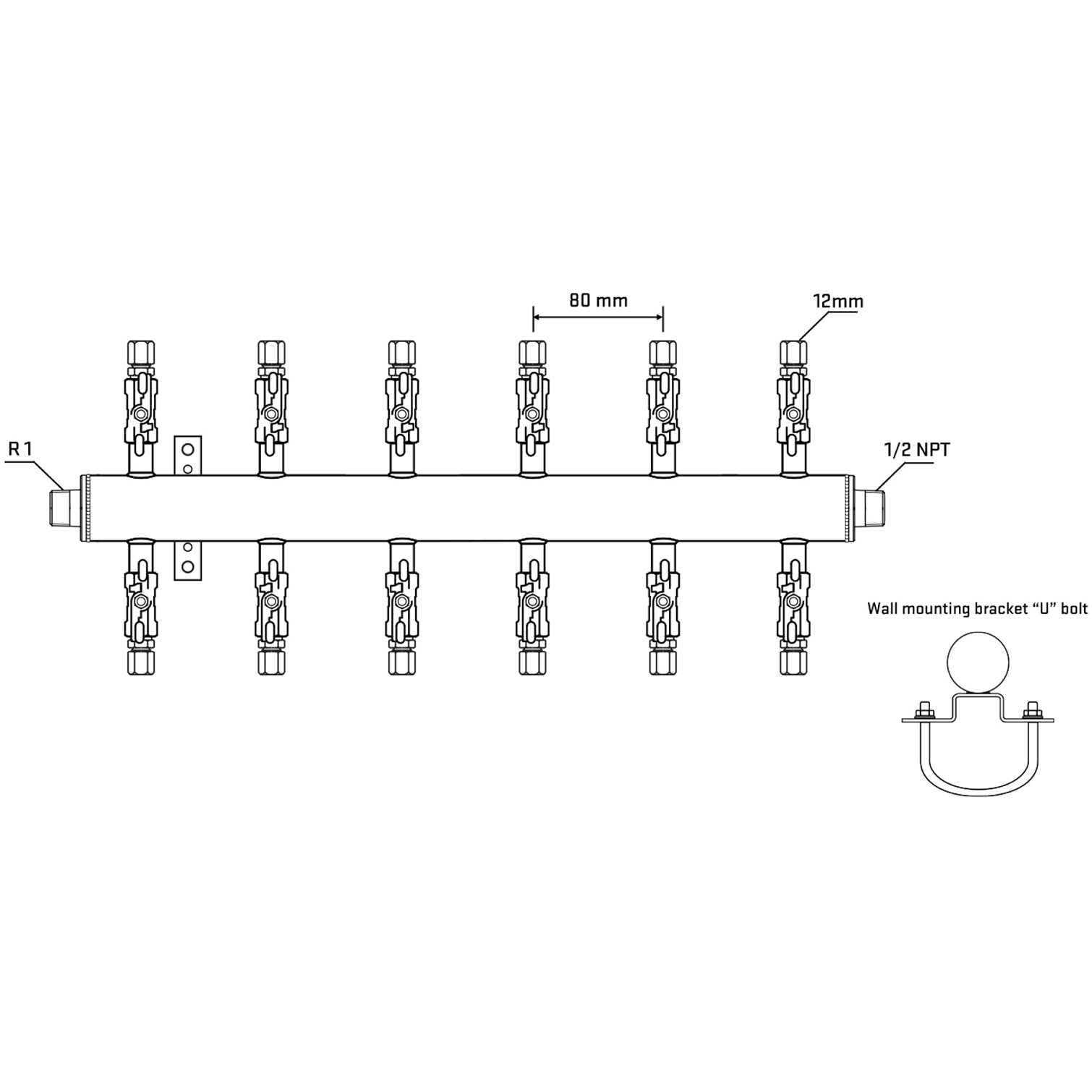 M512A030531 Manifolds Stainless Steel Double Sided