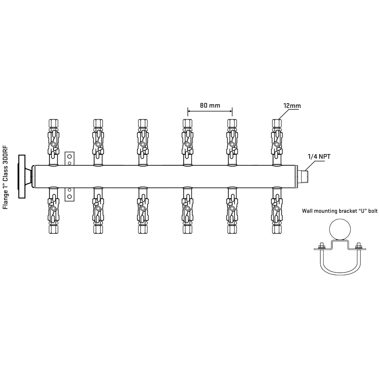 M512A040241 Manifolds Stainless Steel Double Sided