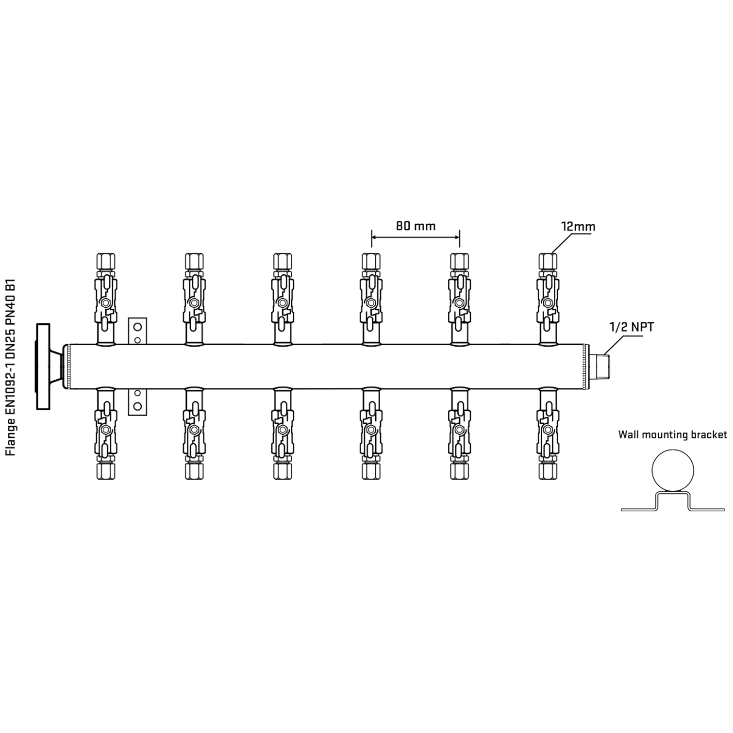 M512A040332 Manifolds Stainless Steel Double Sided