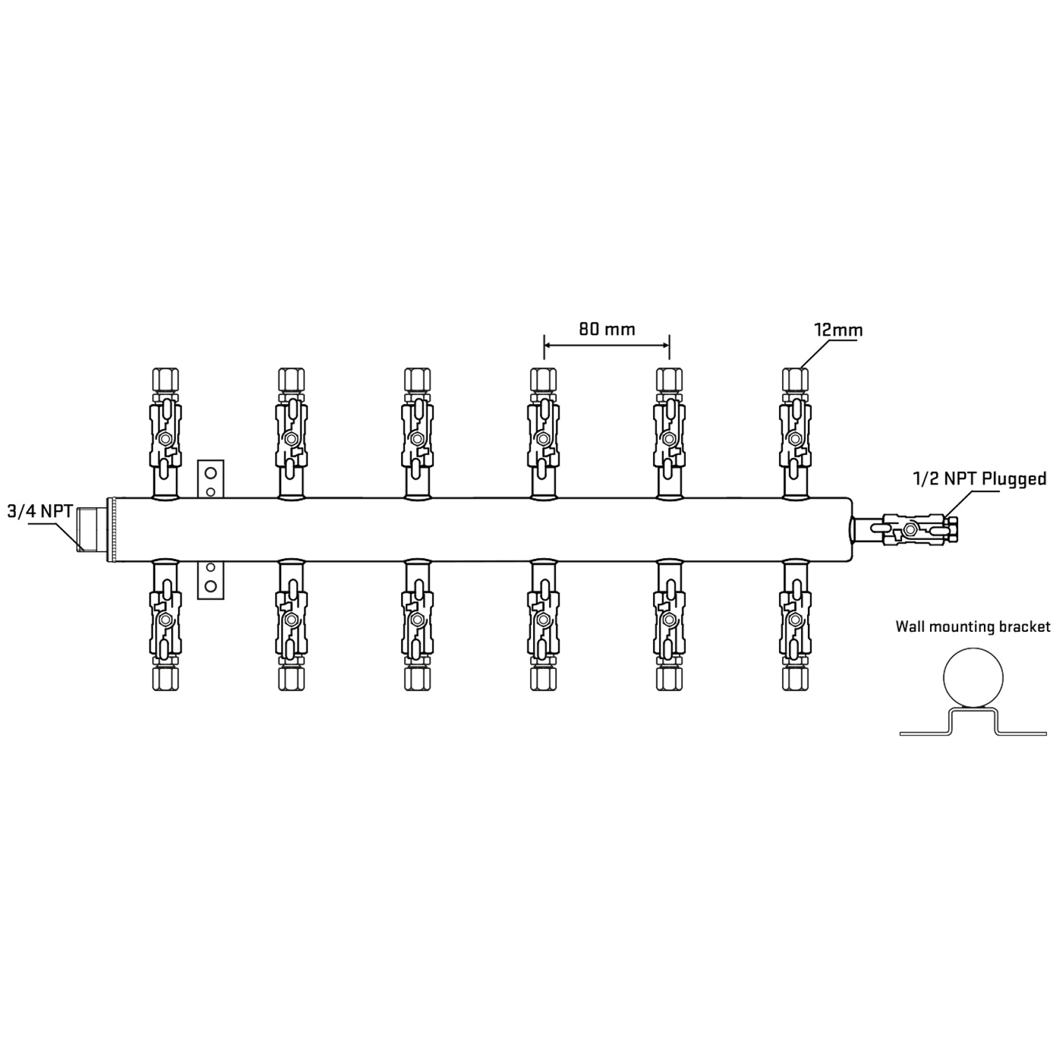 M512A041012 Manifolds Stainless Steel Double Sided