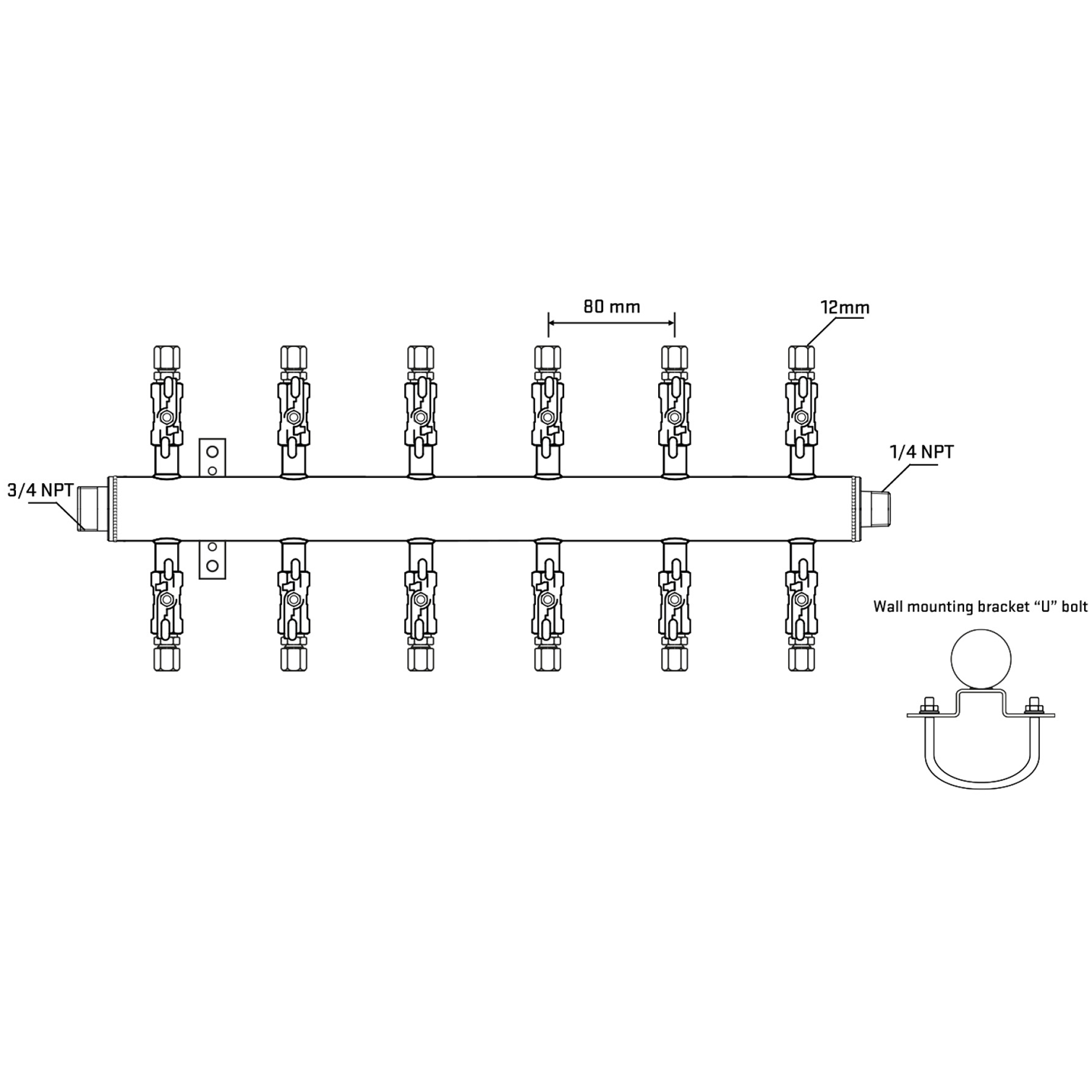 M512A041041 Manifolds Stainless Steel Double Sided