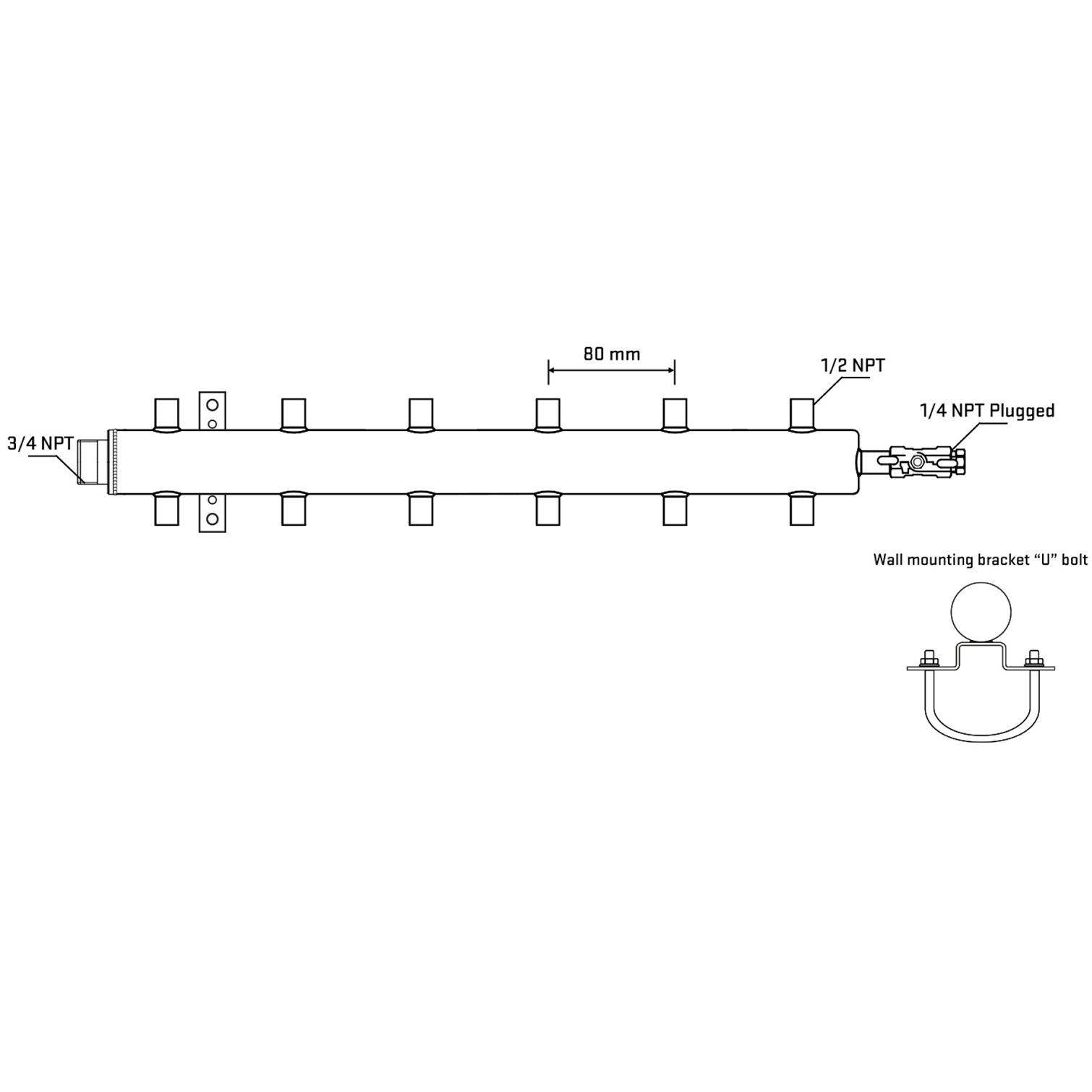 M512A061021 Manifolds Stainless Steel Double Sided