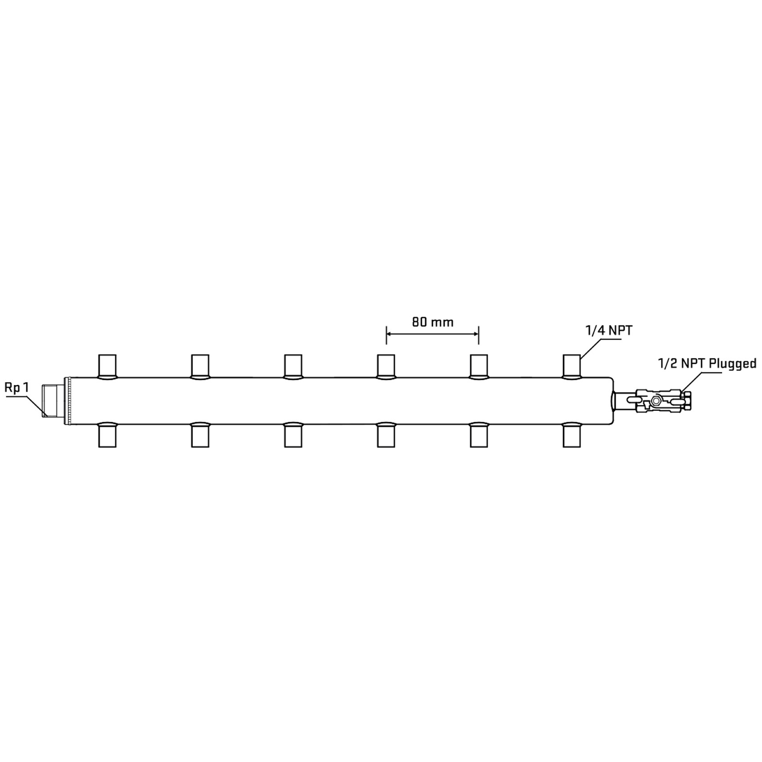 M512A070710 Manifolds Stainless Steel Double Sided