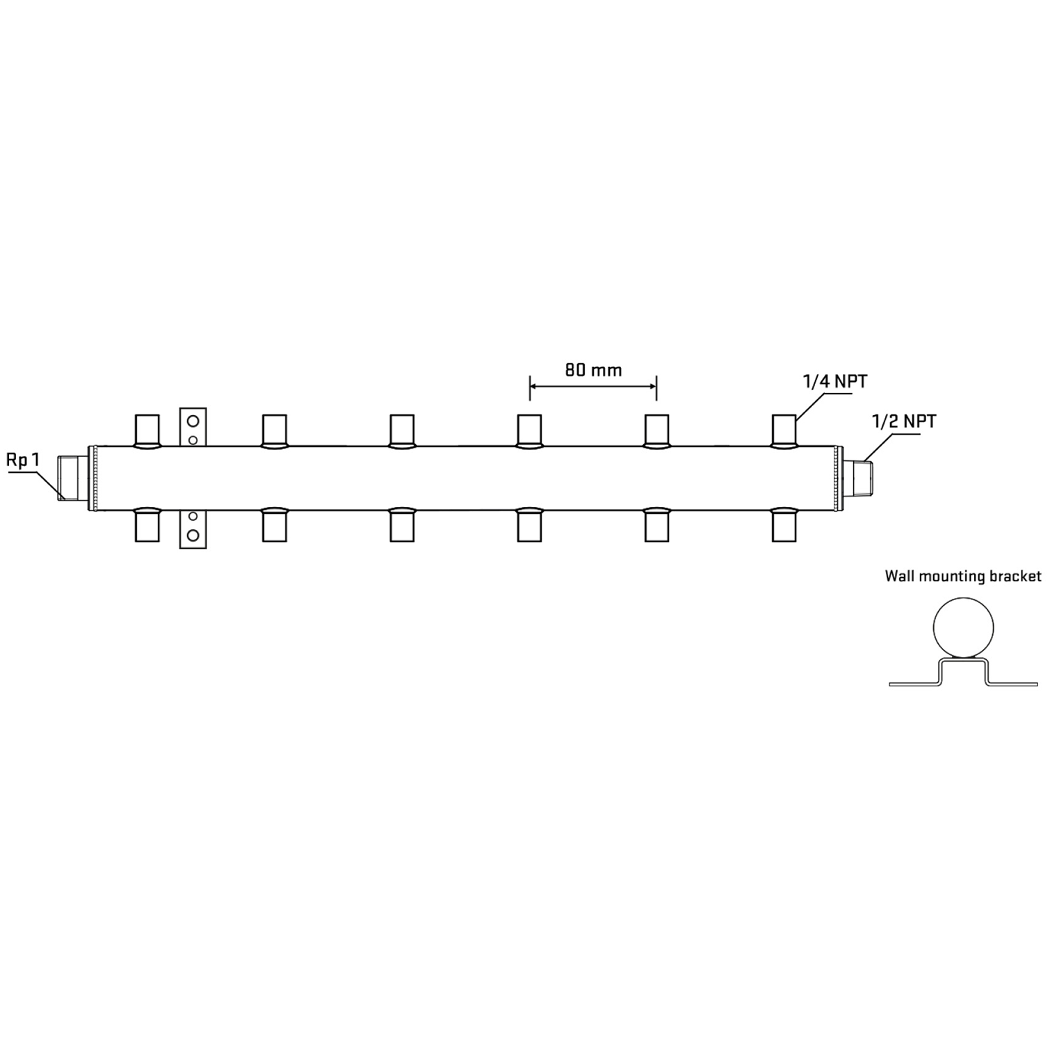 M512A070732 Manifolds Stainless Steel Double Sided