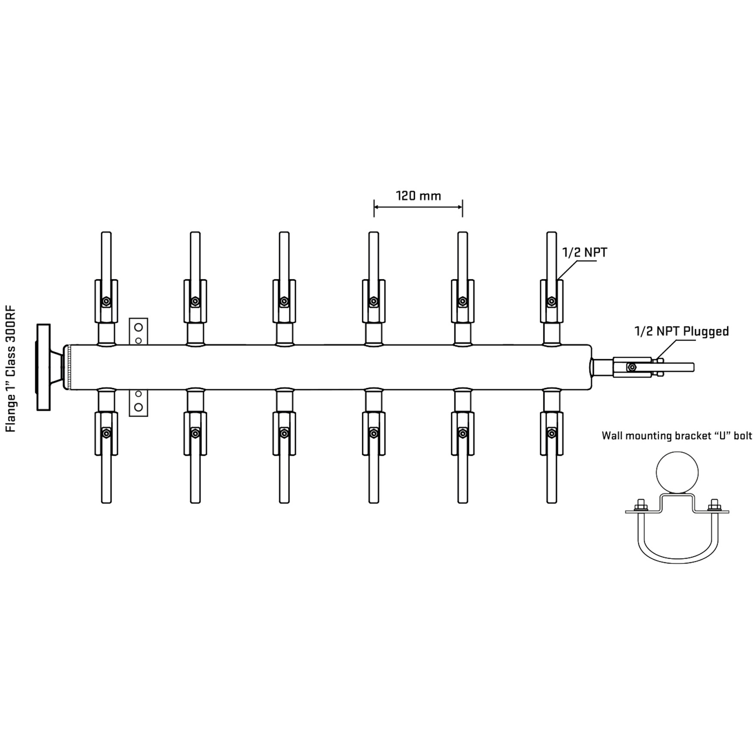 M512B080211 Manifolds Stainless Steel Double Sided