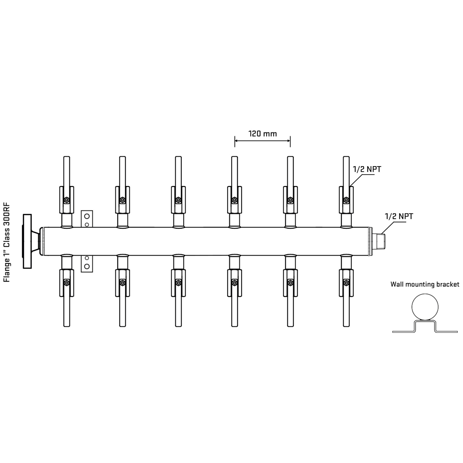 M512B080232 Manifolds Stainless Steel Double Sided