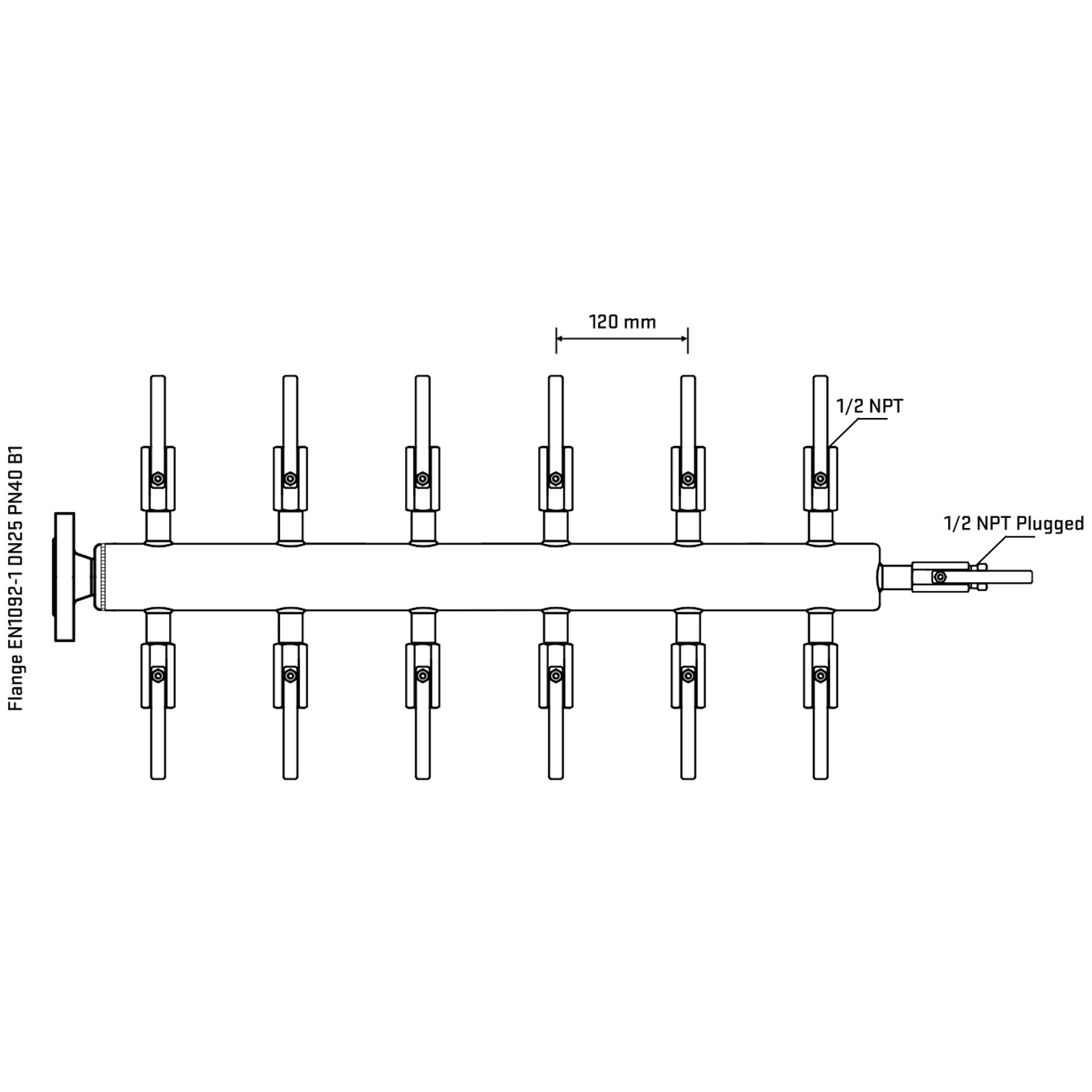 M512B080310 Manifolds Stainless Steel Double Sided