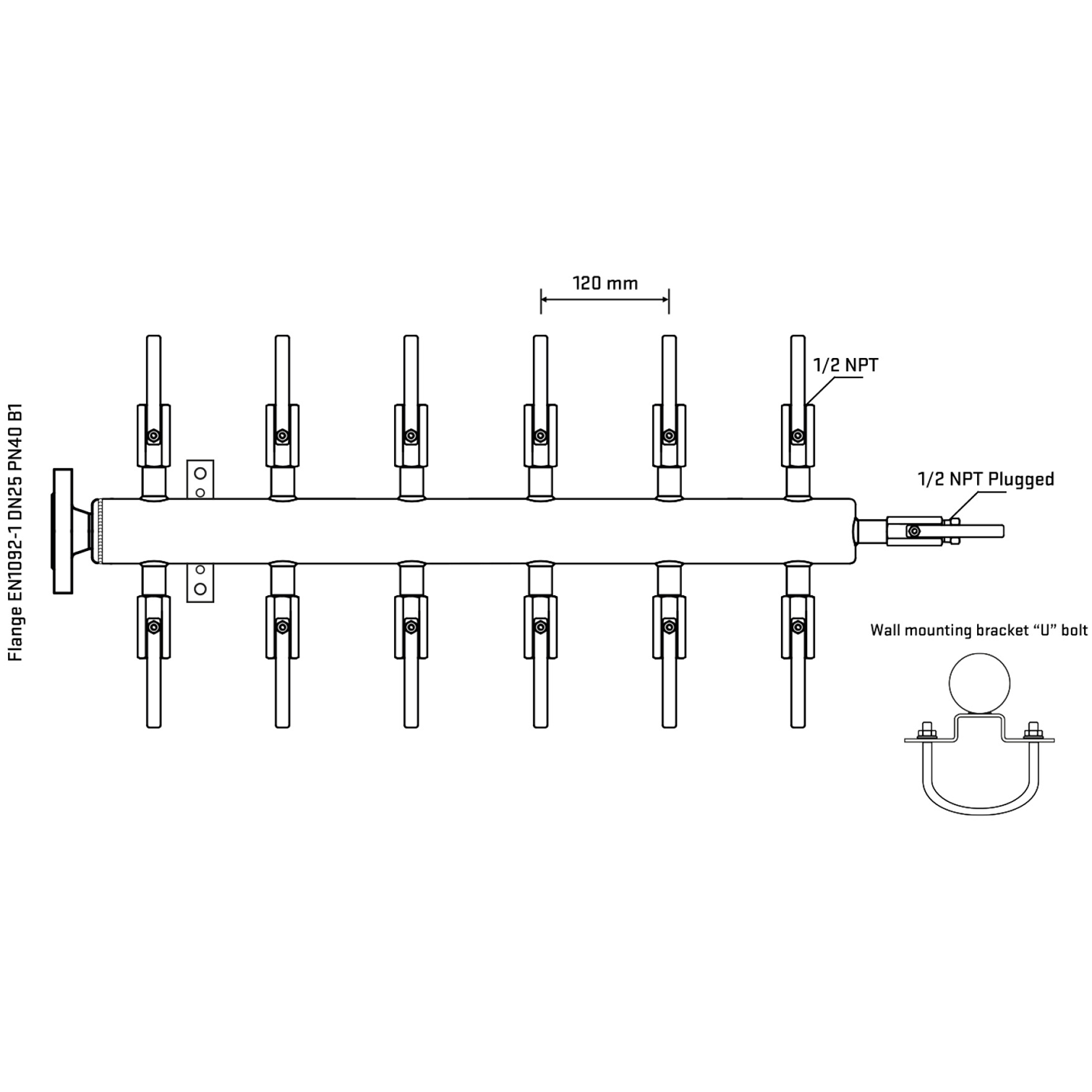 M512B080311 Manifolds Stainless Steel Double Sided