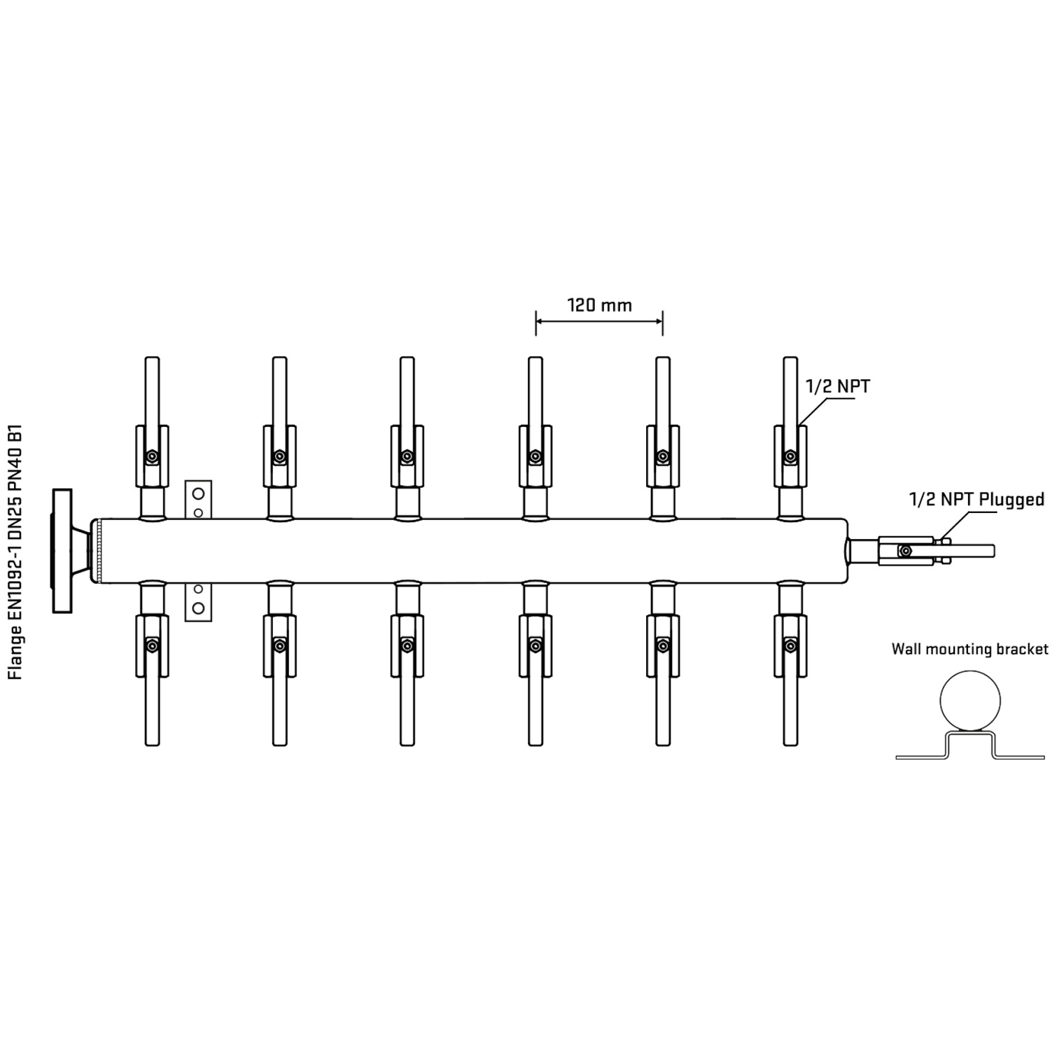 M512B080312 Manifolds Stainless Steel Double Sided