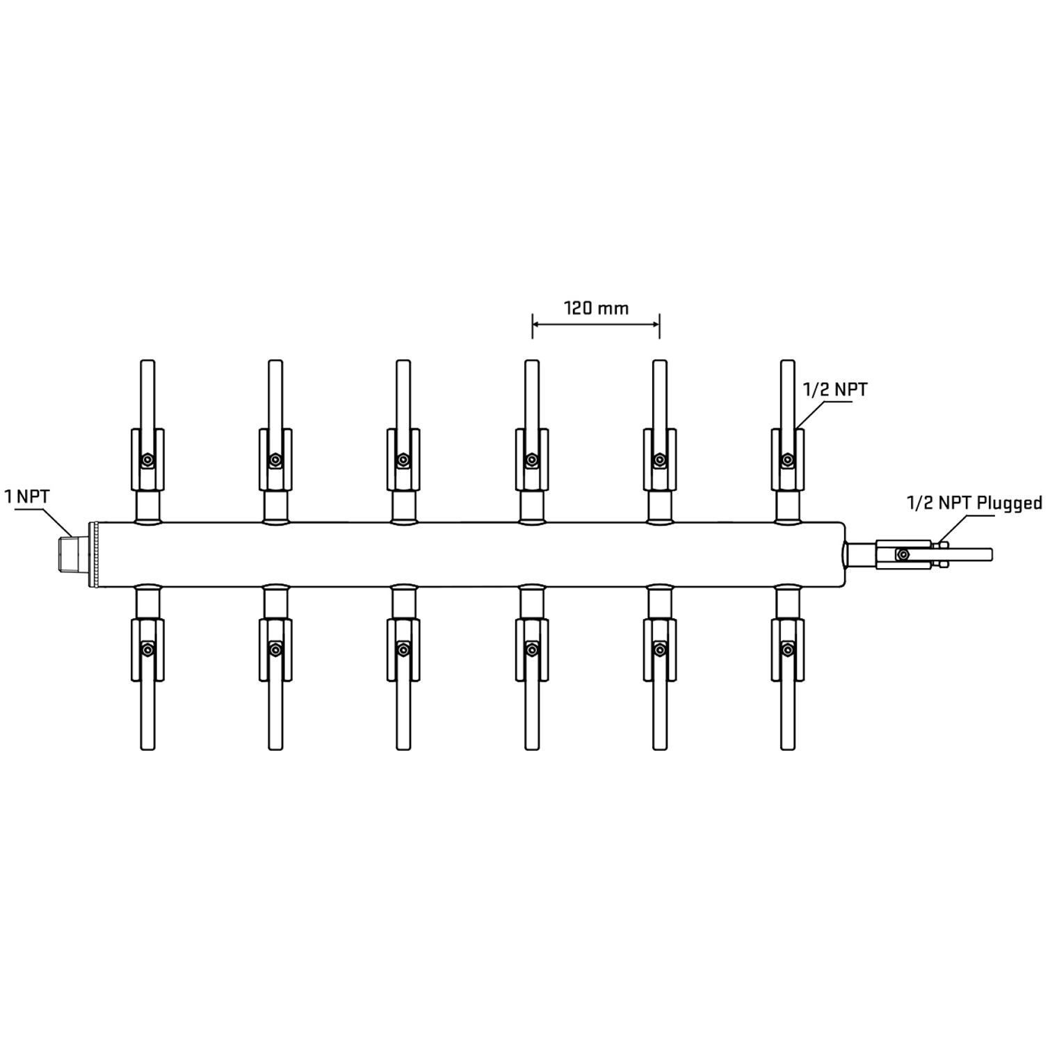 M512B080910 Manifolds Stainless Steel Double Sided