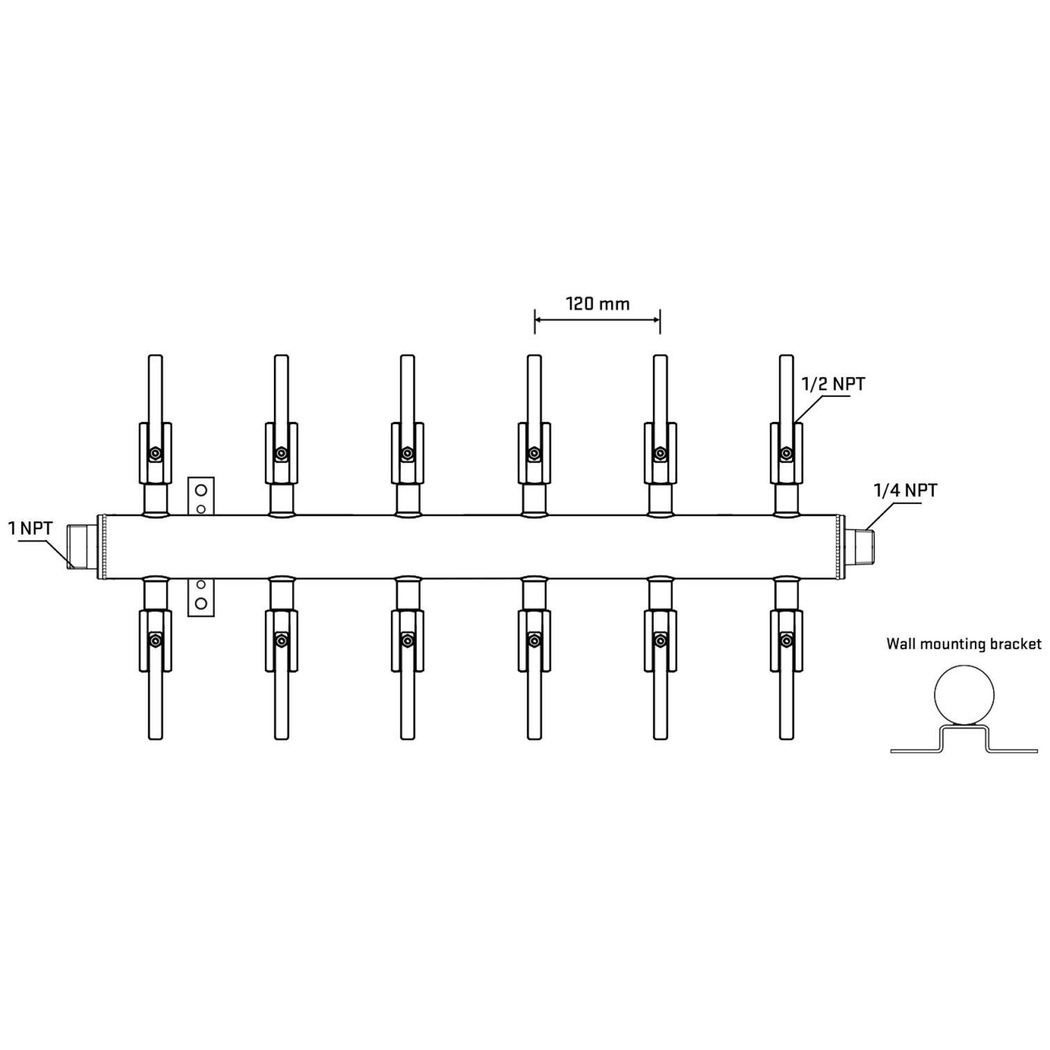 M512B081142 Manifolds Stainless Steel Double Sided