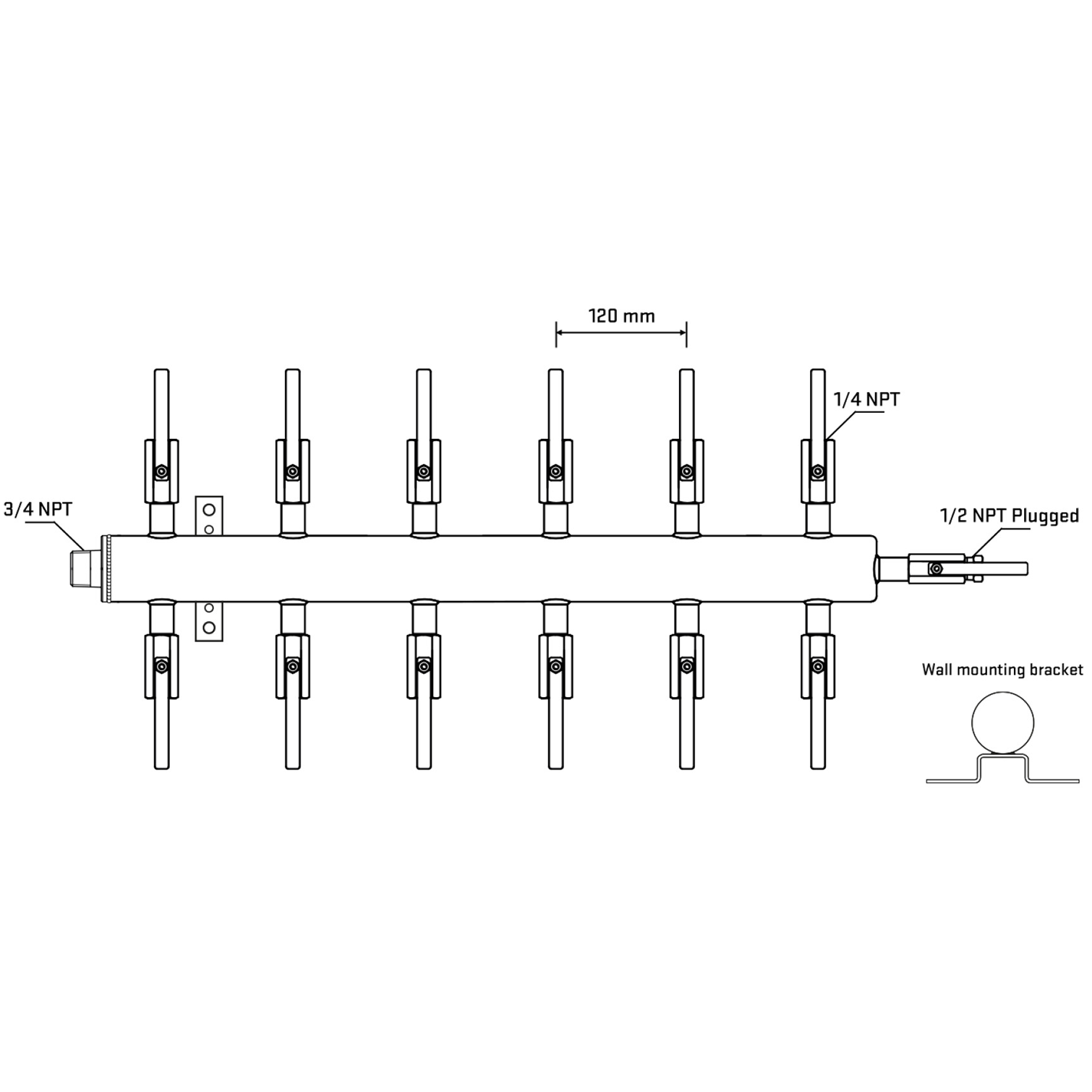 M512B090812 Manifolds Stainless Steel Double Sided