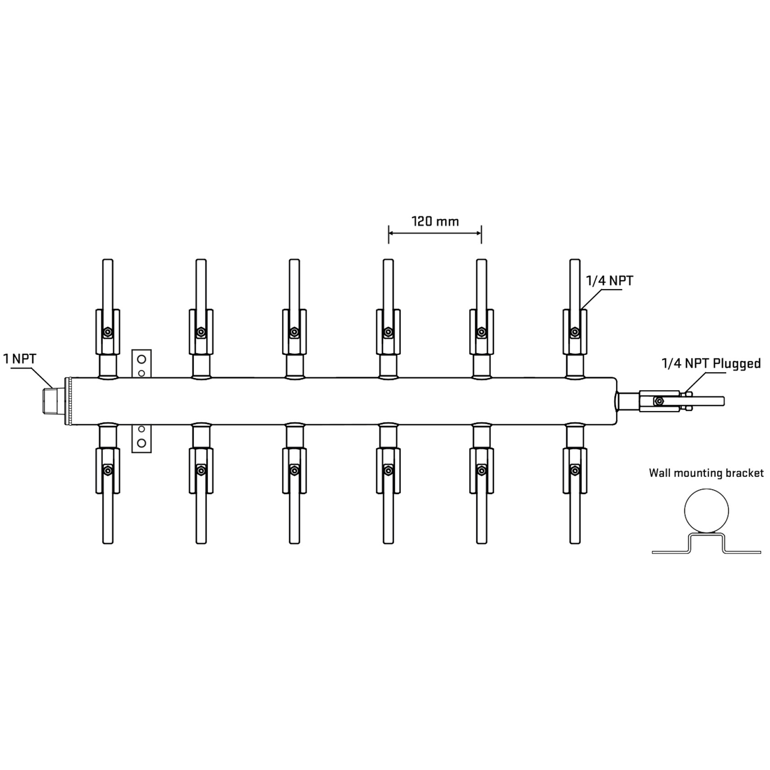 M512B090922 Manifolds Stainless Steel Double Sided
