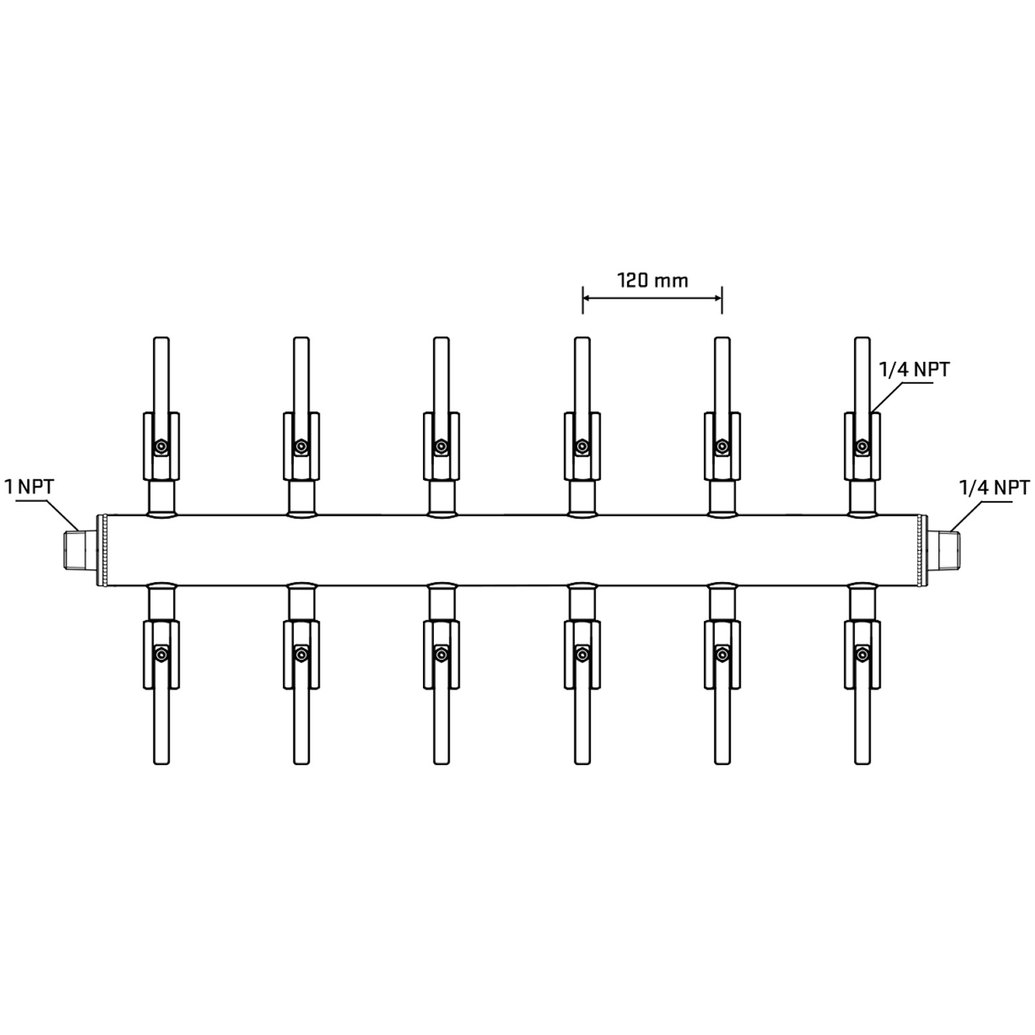 M512B090940 Manifolds Stainless Steel Double Sided