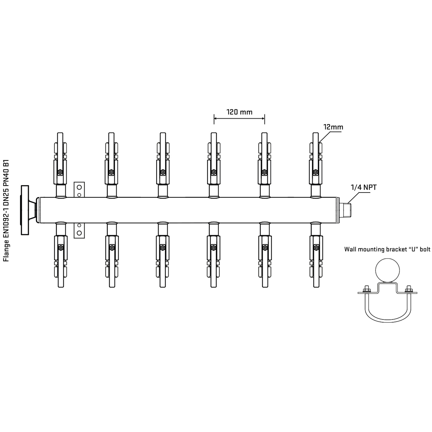 M512B100341 Manifolds Stainless Steel Double Sided