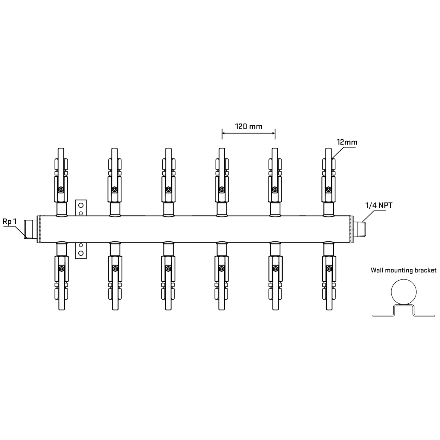 M512B100742 Manifolds Stainless Steel Double Sided