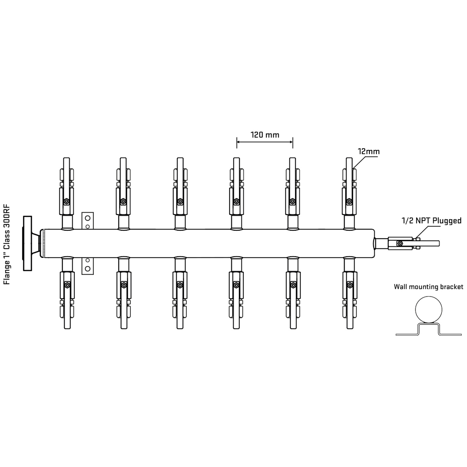 M512B110212 Manifolds Stainless Steel Double Sided