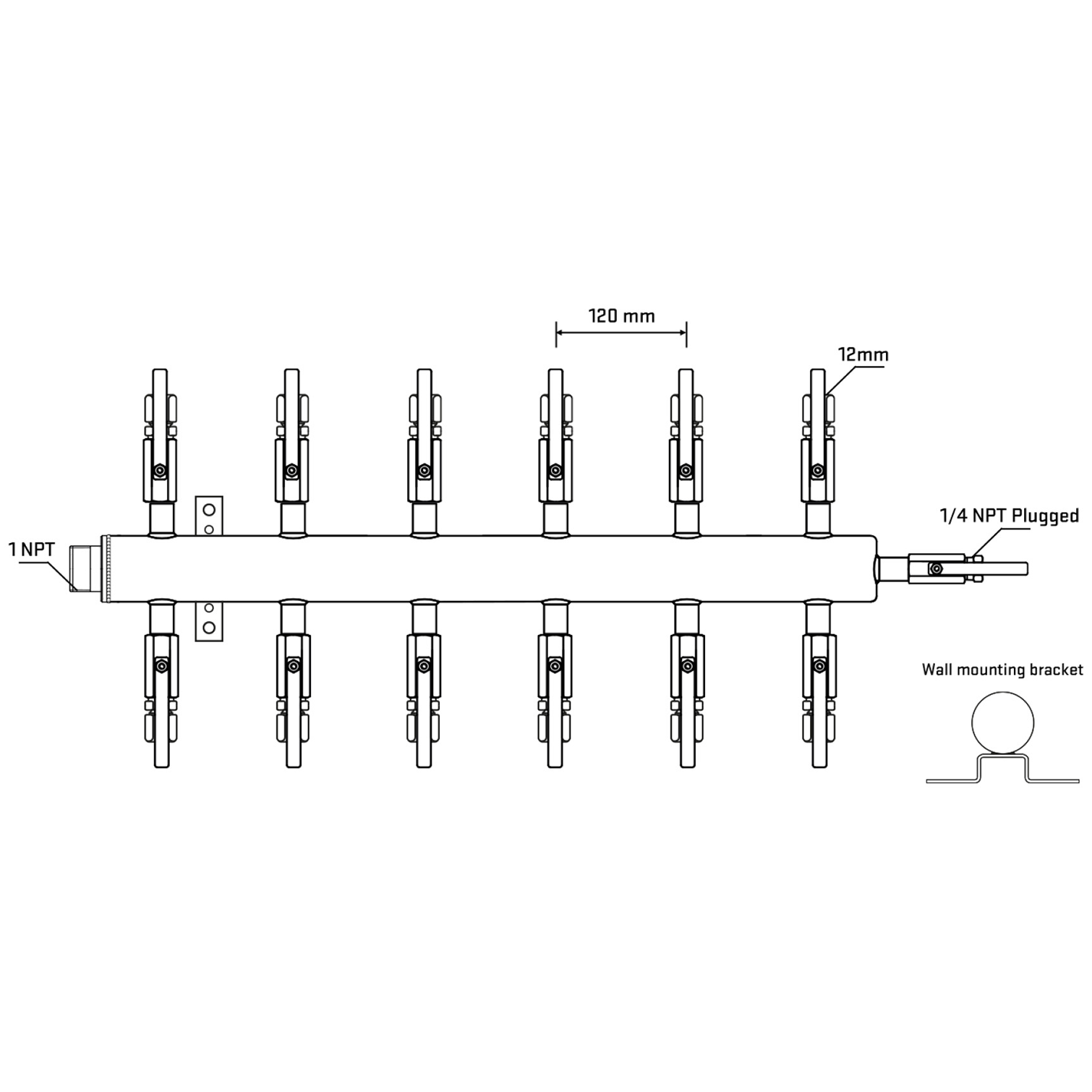 M512B111122 Manifolds Stainless Steel Double Sided