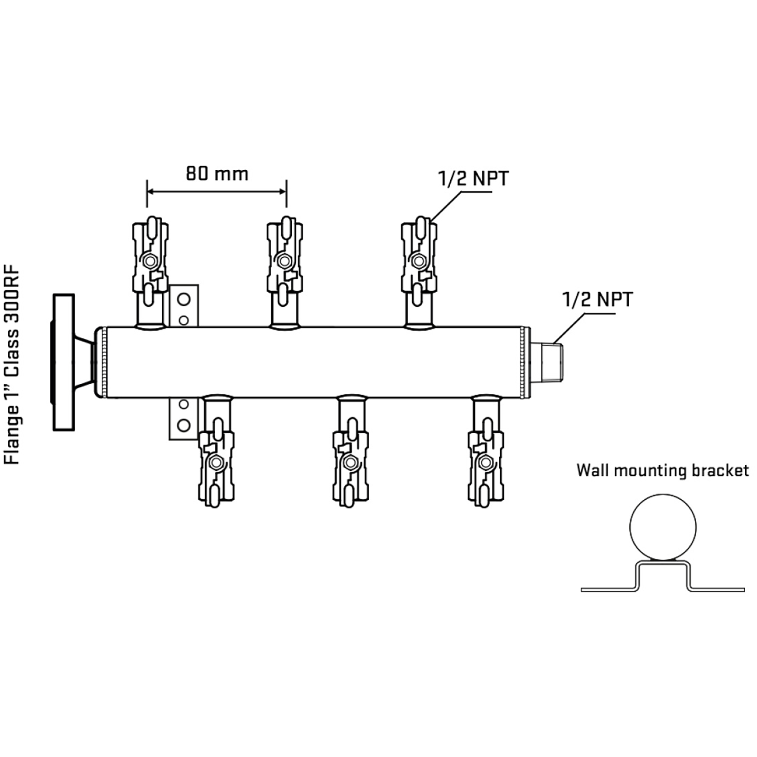 M5F1A010232 Manifolds Stainless Steel Double Sided