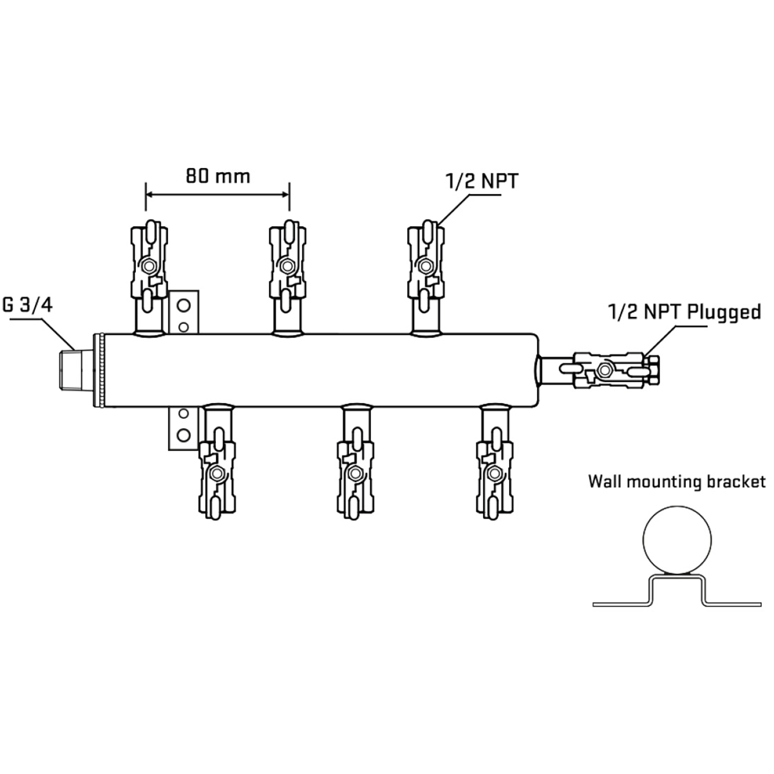 M5F1A010412 Manifolds Stainless Steel Double Sided