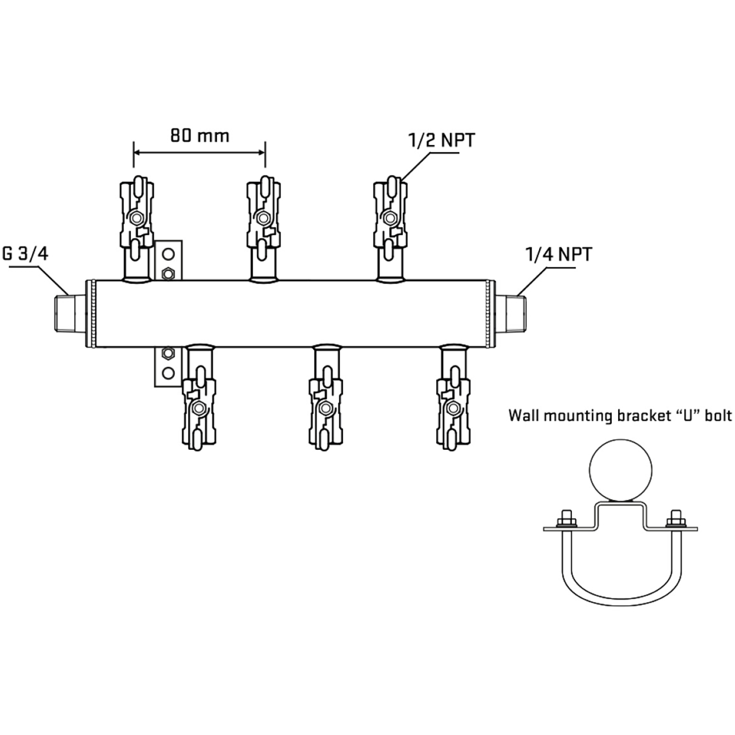 M5F1A010441 Manifolds Stainless Steel Double Sided