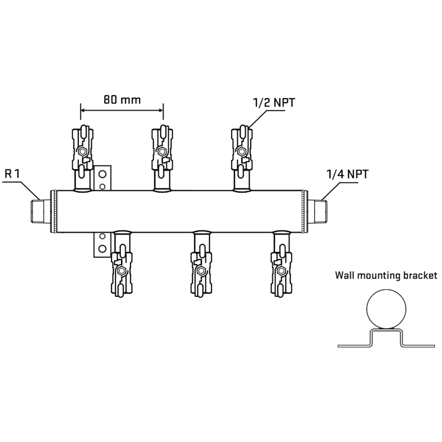 M5F1A010542 Manifolds Stainless Steel Double Sided