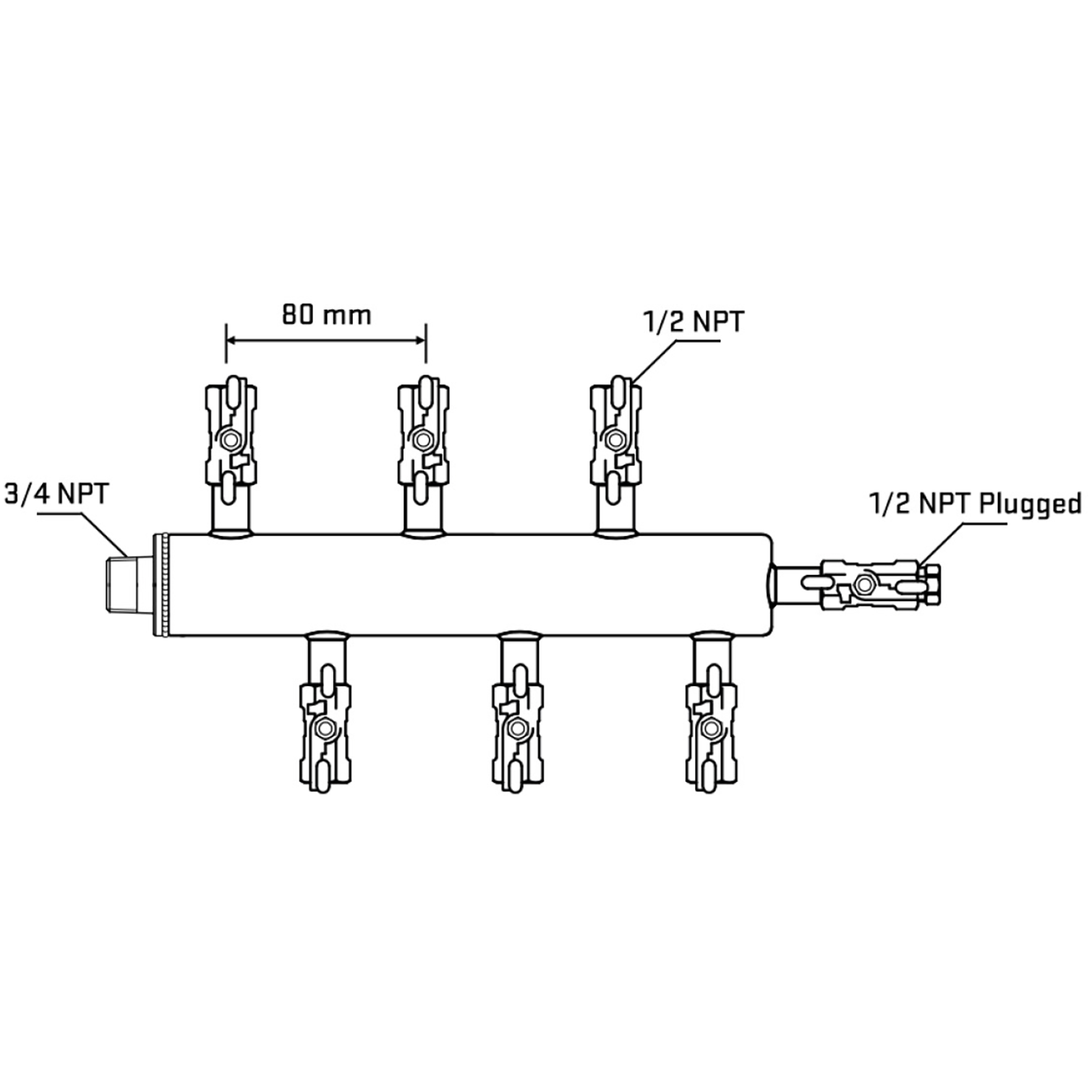 M5F1A010810 Manifolds Stainless Steel Double Sided