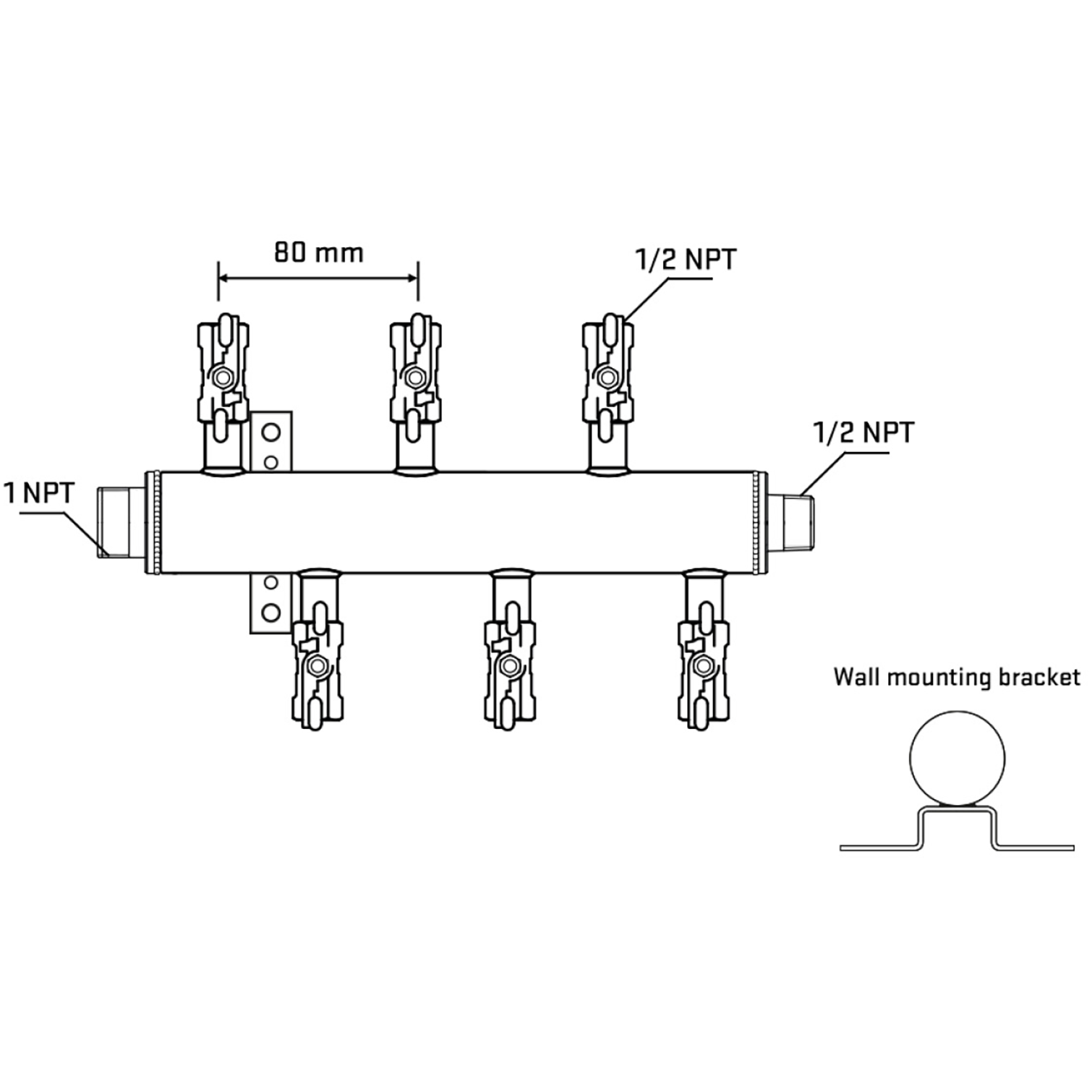 M5F1A011132 Manifolds Stainless Steel Double Sided
