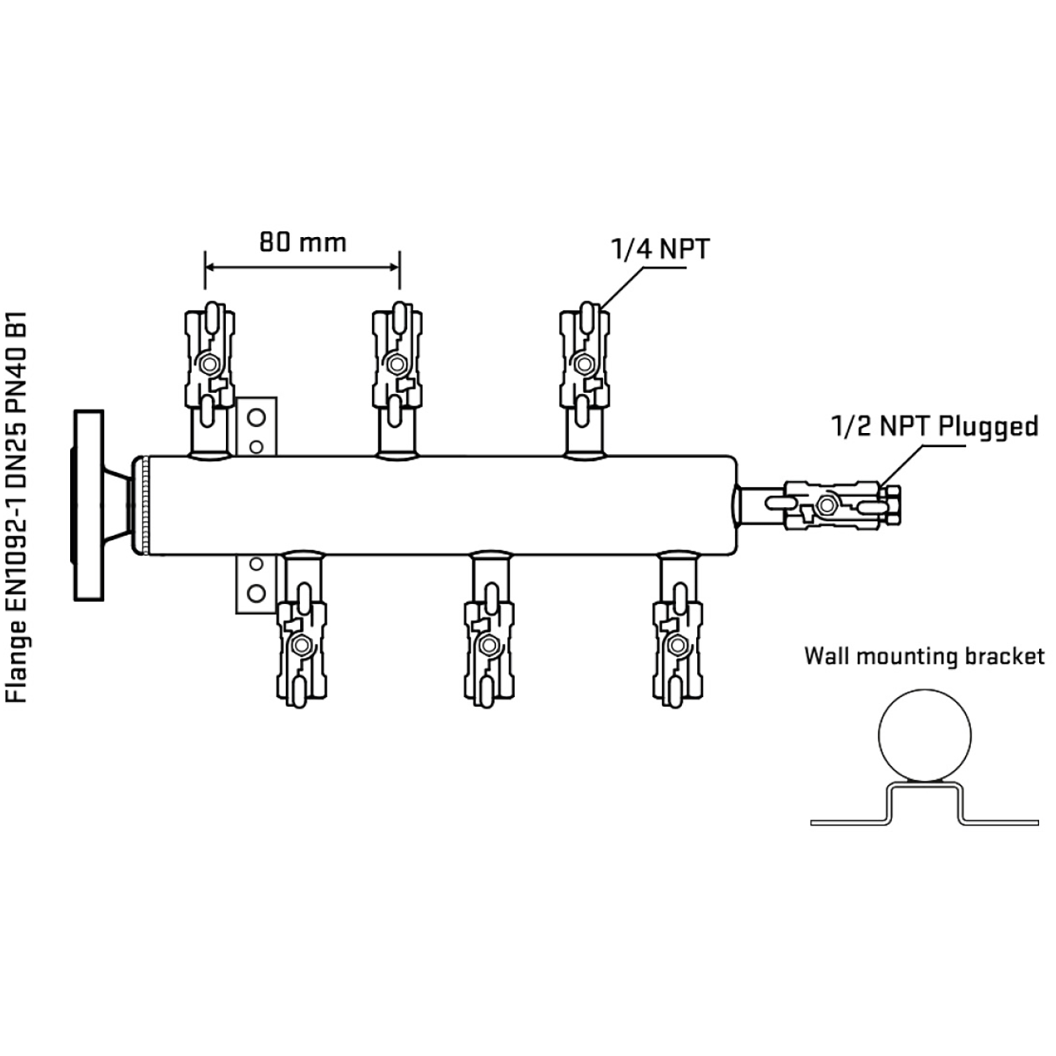 M5F1A020312 Manifolds Stainless Steel Double Sided