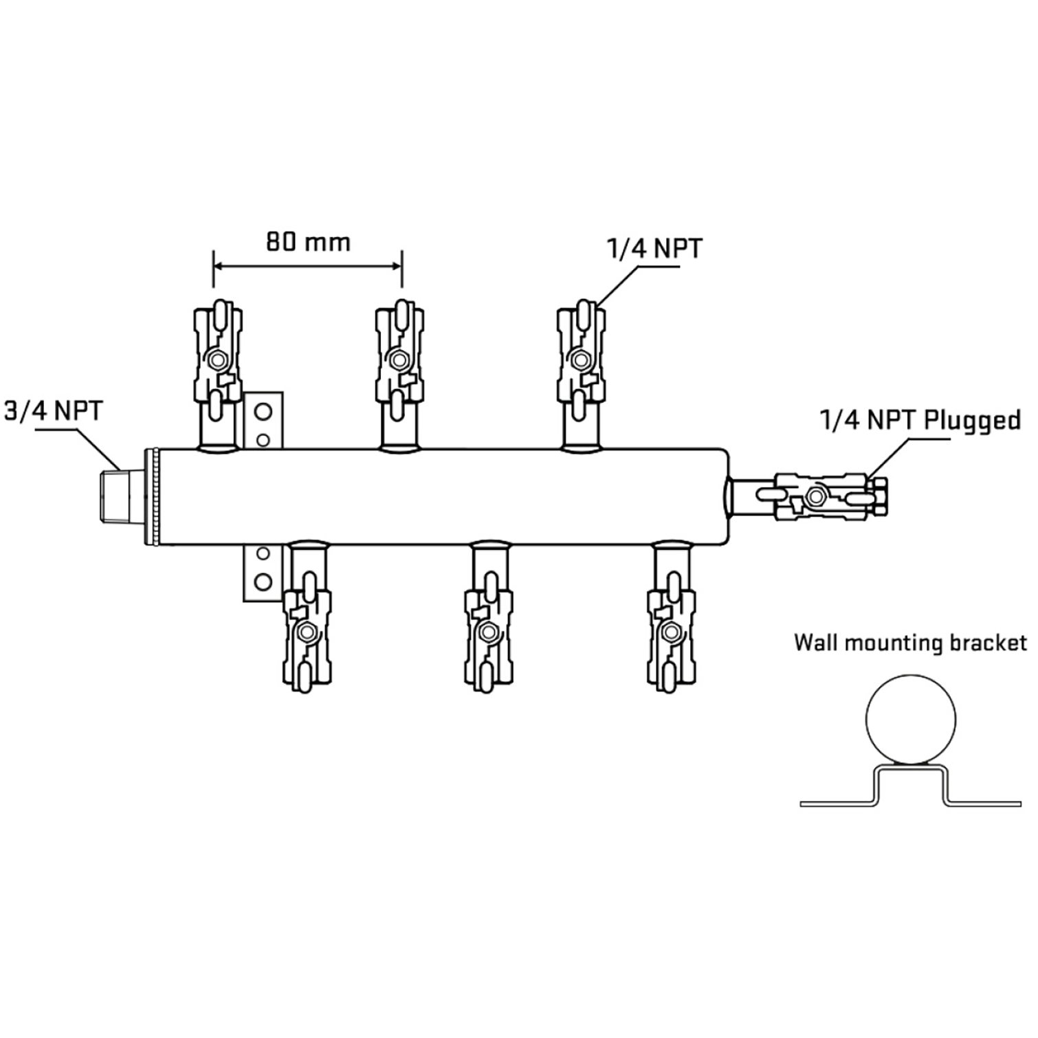 M5F1A020822 Manifolds Stainless Steel Double Sided